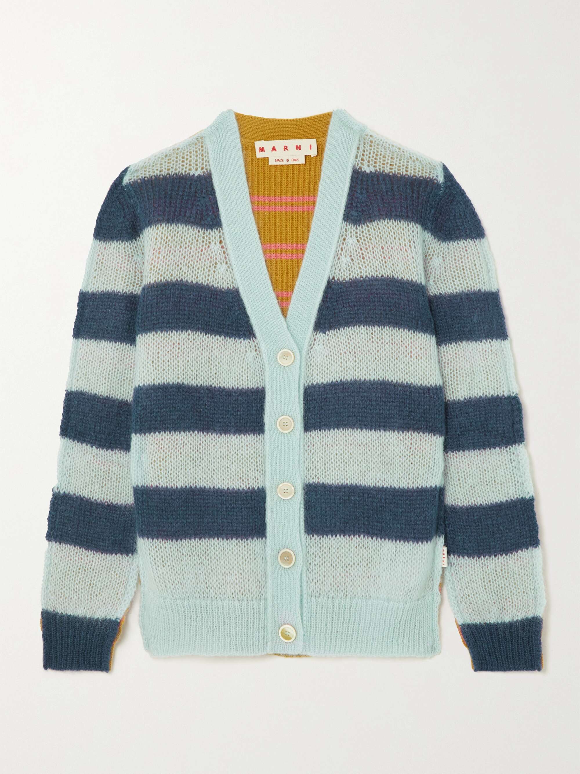 MARNI STRIPED MOHAIR CARDIGAN / 40