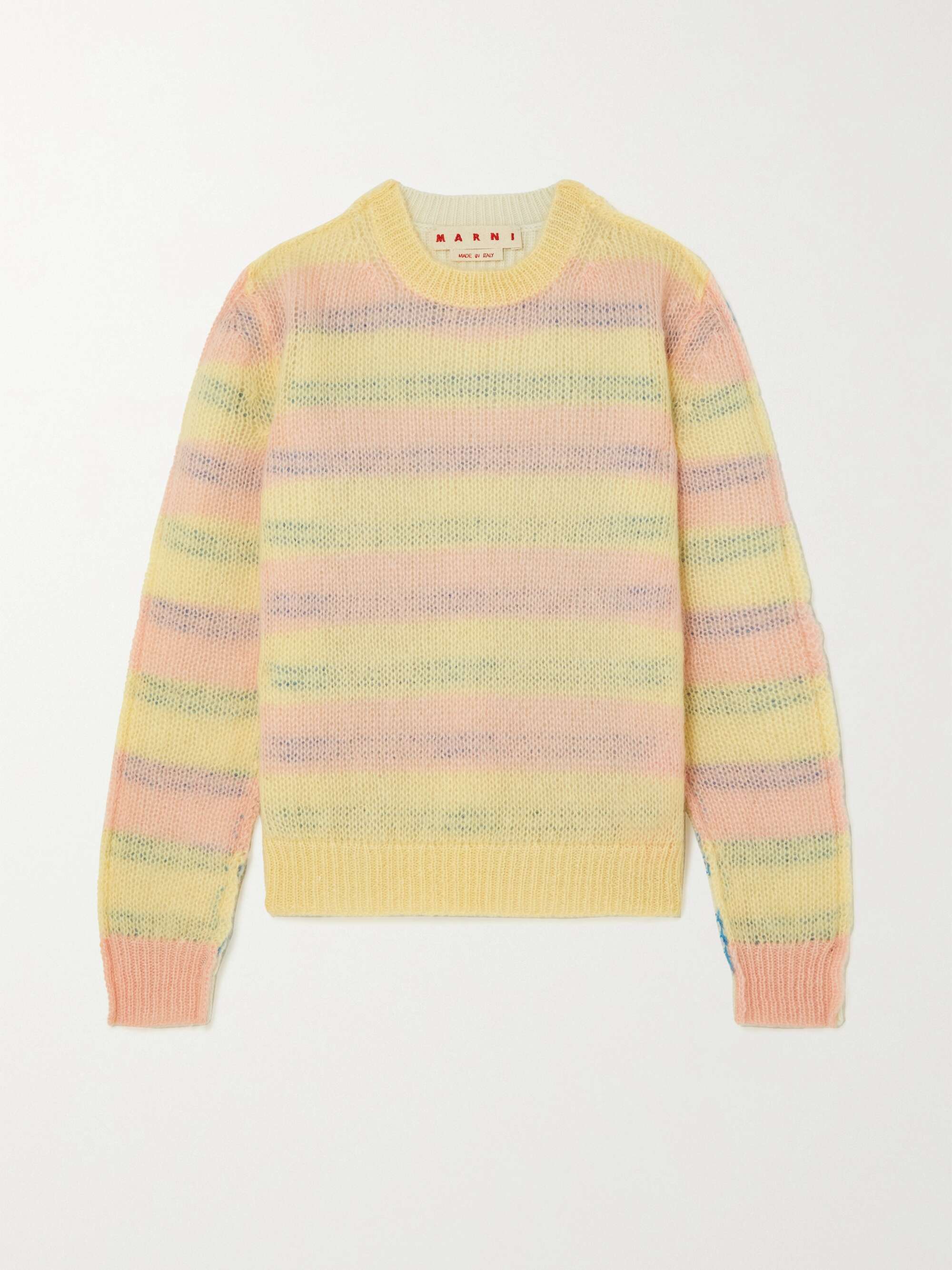 MARNI Layered striped wool-blend sweater | NET-A-PORTER