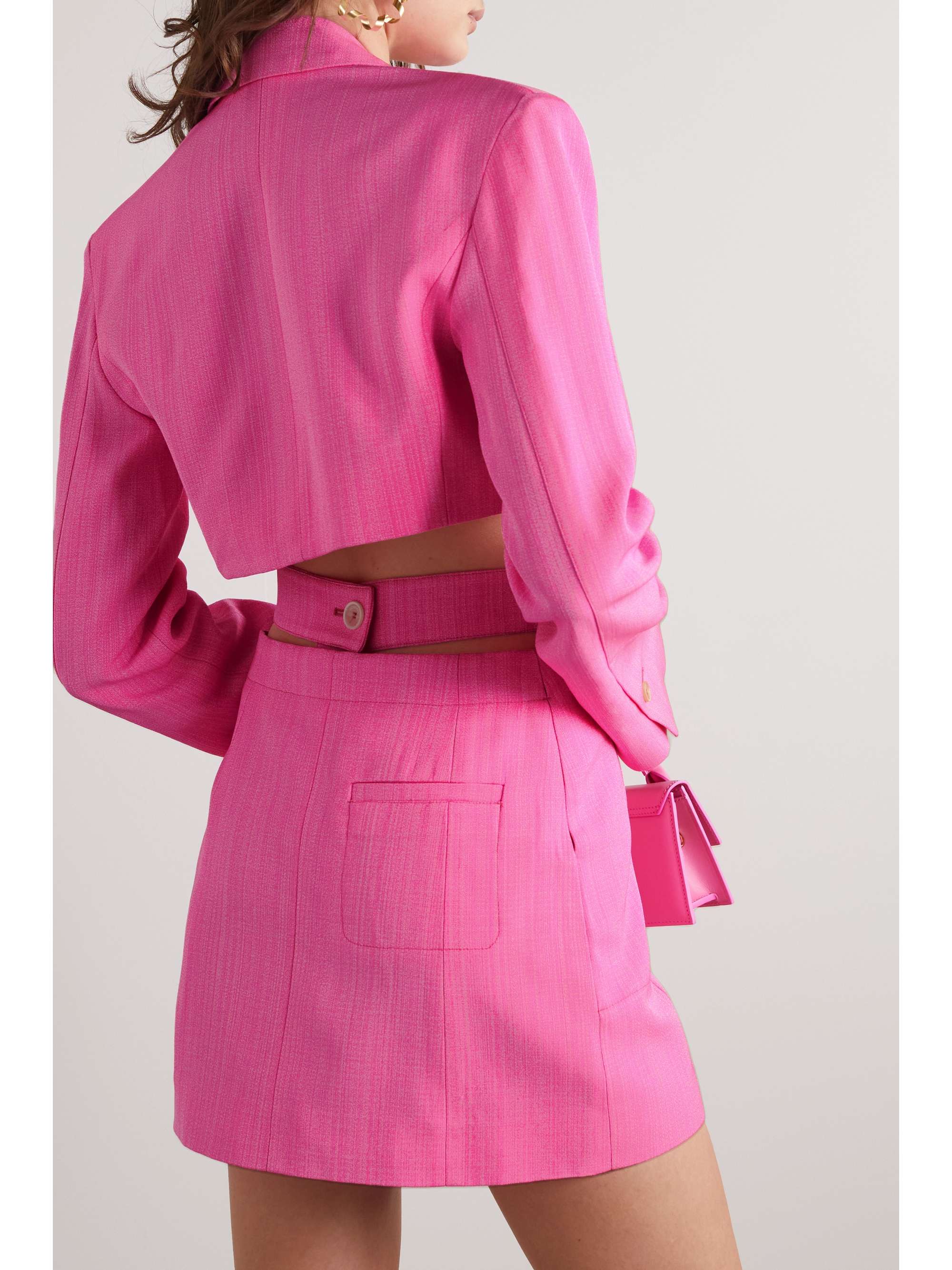 JACQUEMUS Bari cutout woven mini dress