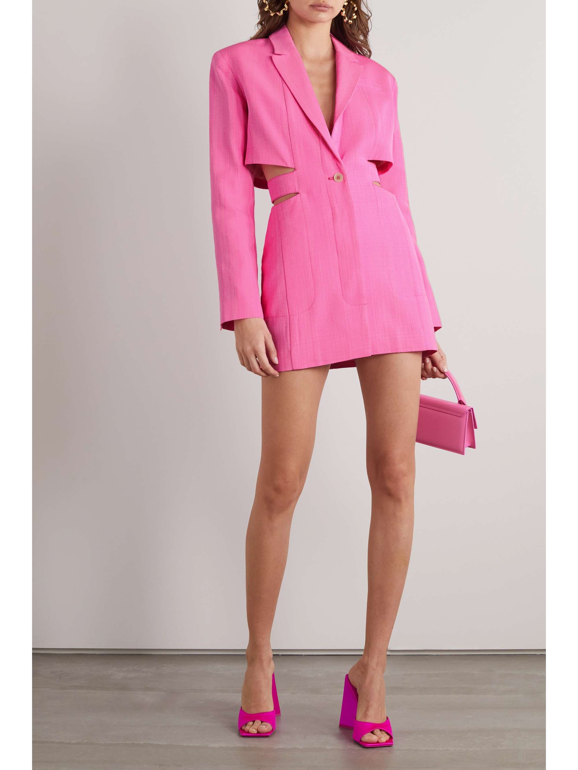 JACQUEMUS Bari cutout woven mini dress