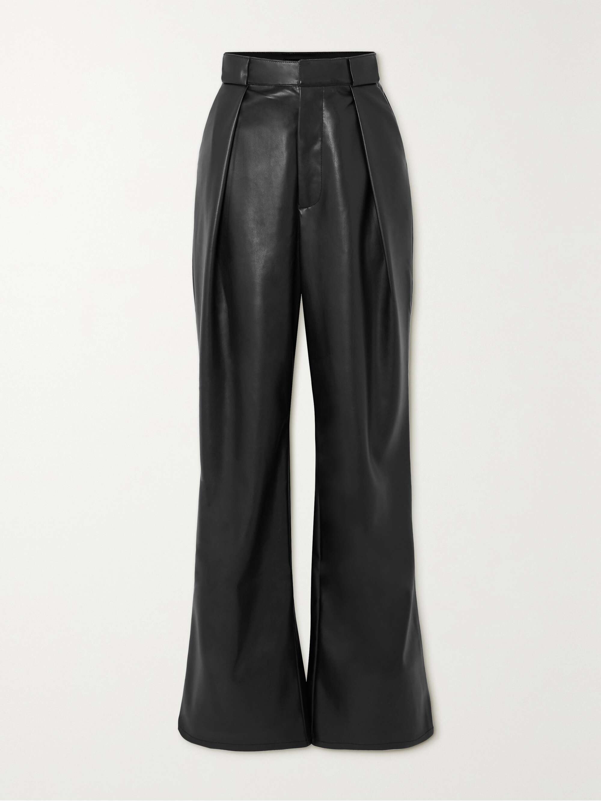 MOTHER Tunnel Vision pleated faux leather straight-leg pants | NET-A-PORTER