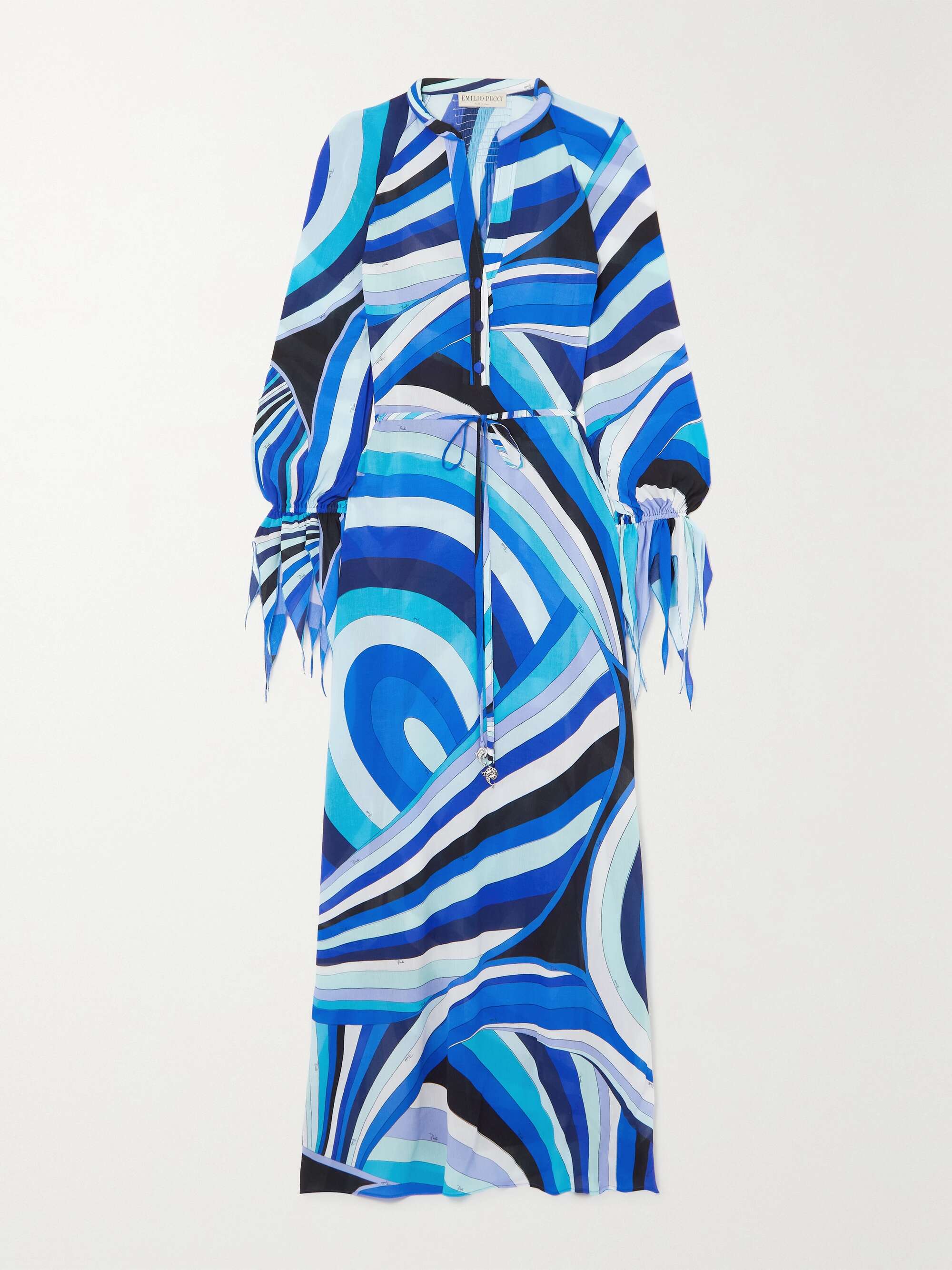 PUCCI シルク クレープデシン マキシワンピース プリント入り | NET-A