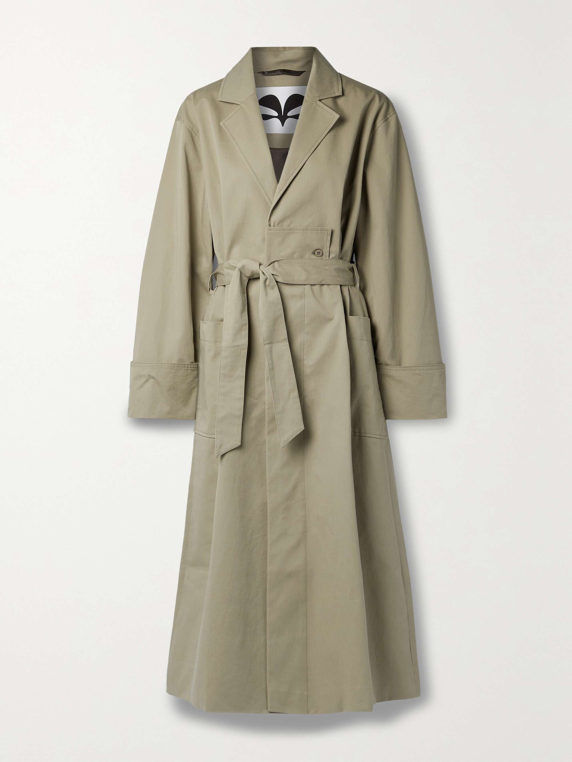 Belted cotton-twill trench coat