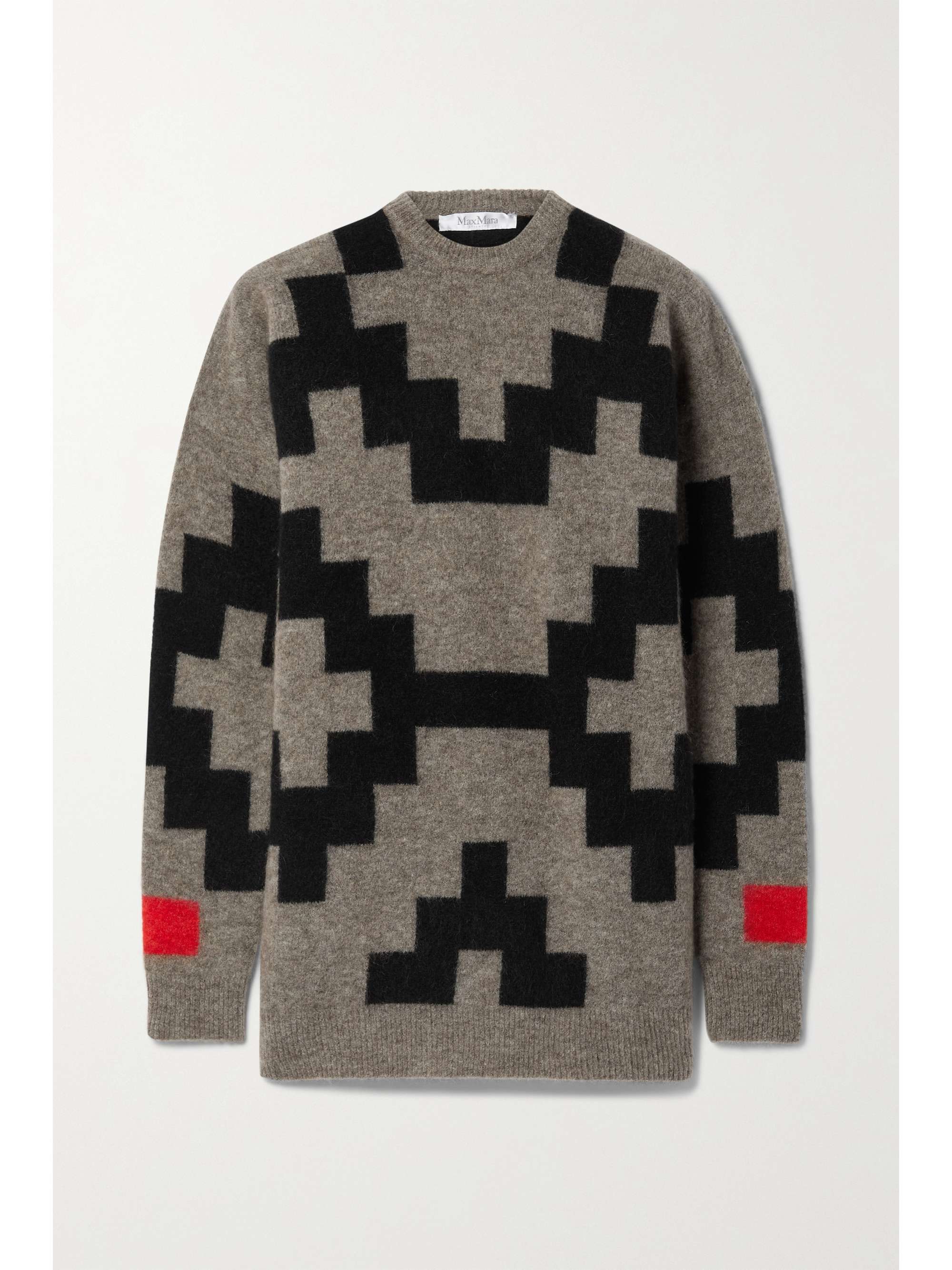 Brown Ragni intarsia-knit sweater | MAX 