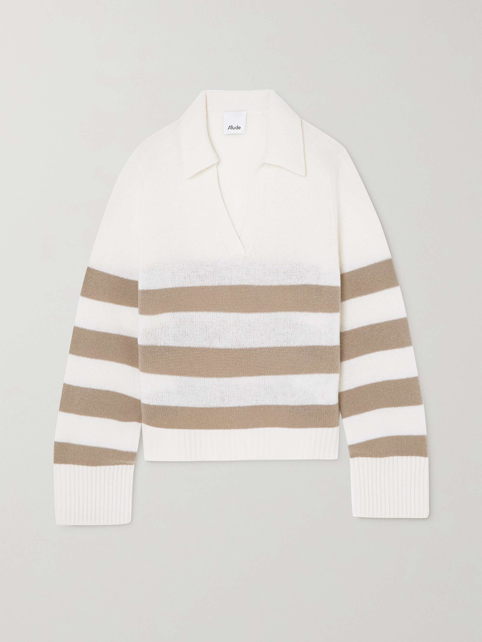 ALLUDE Striped wool and cashmere-blend sweater | NET-A-PORTER