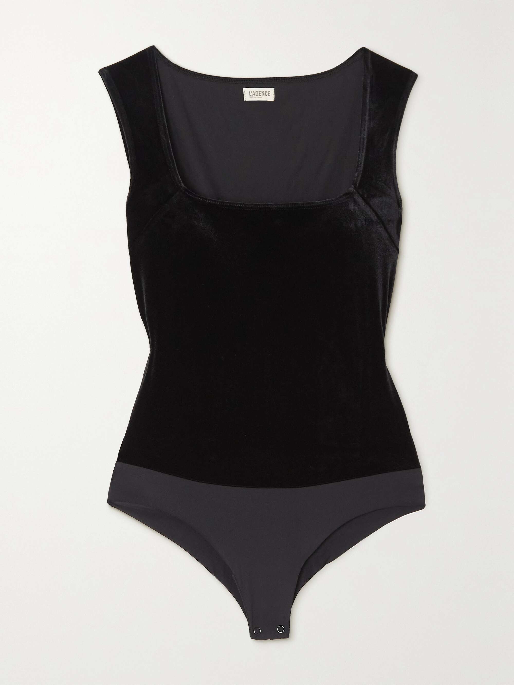 L'AGENCE Molly stretch-velvet bodysuit | NET-A-PORTER