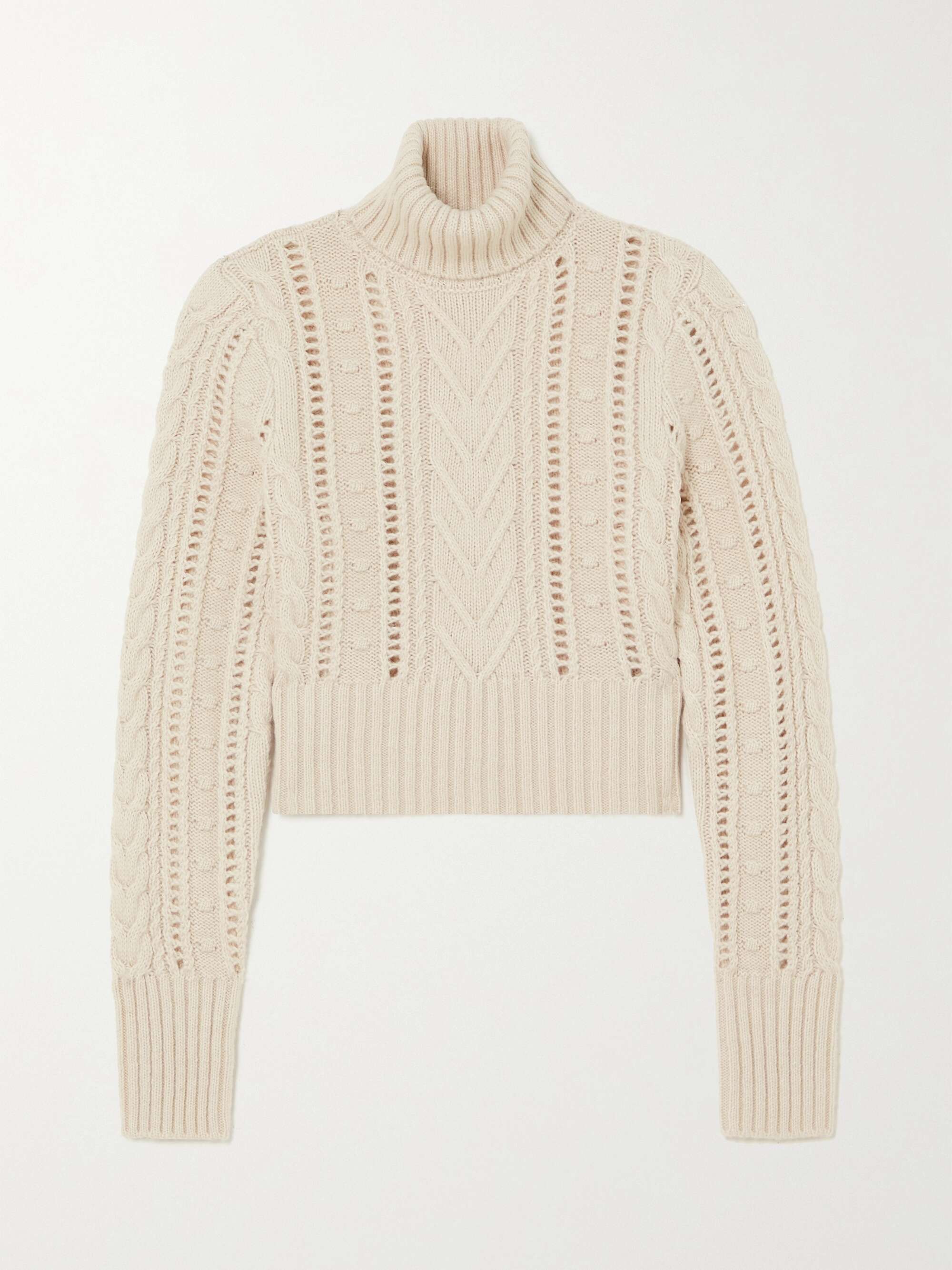 Ivory Elizabeth cable-knit wool, cotton 