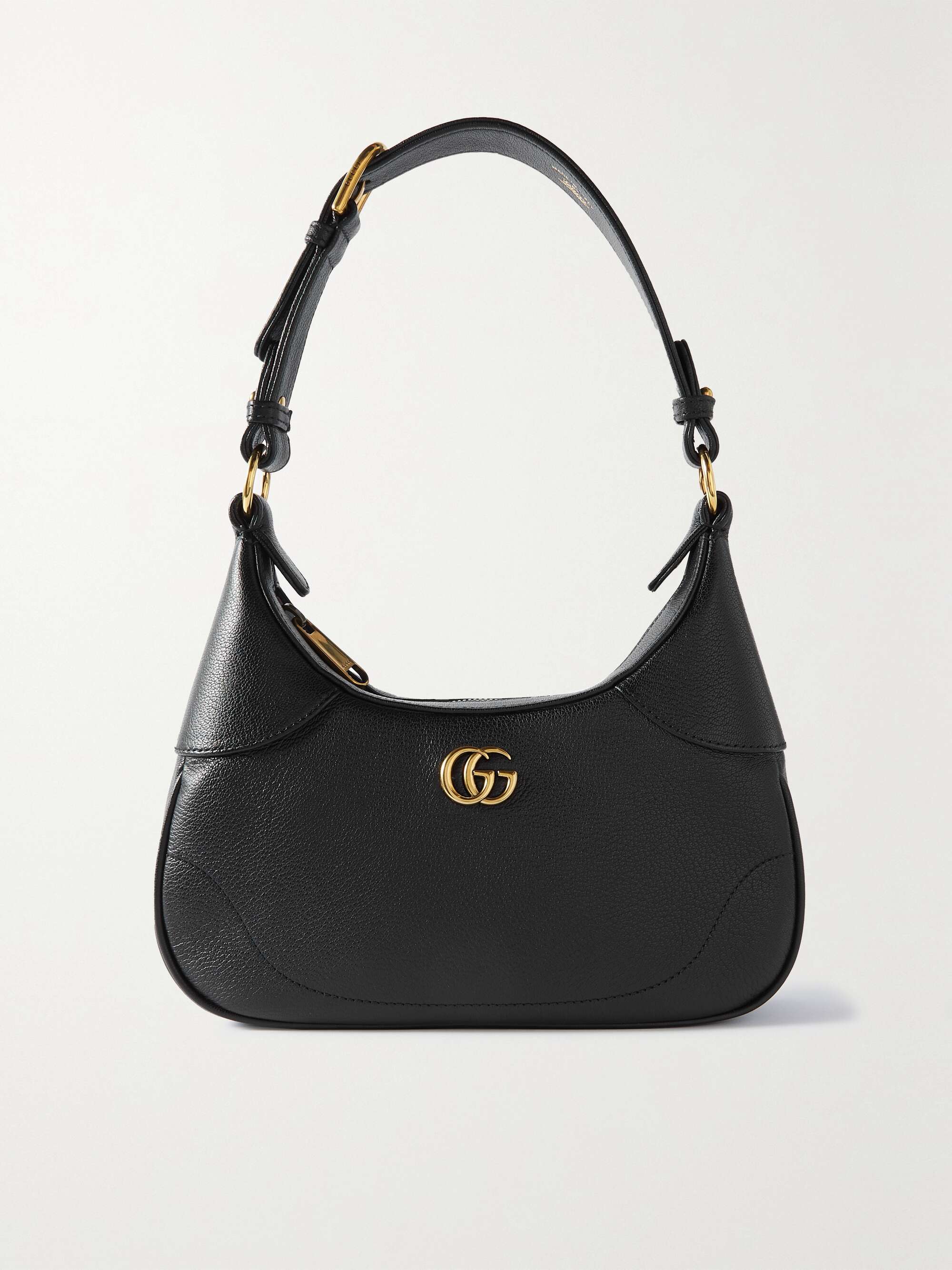 GUCCI Aphrodite chain-embellished textured-leather shoulder bag