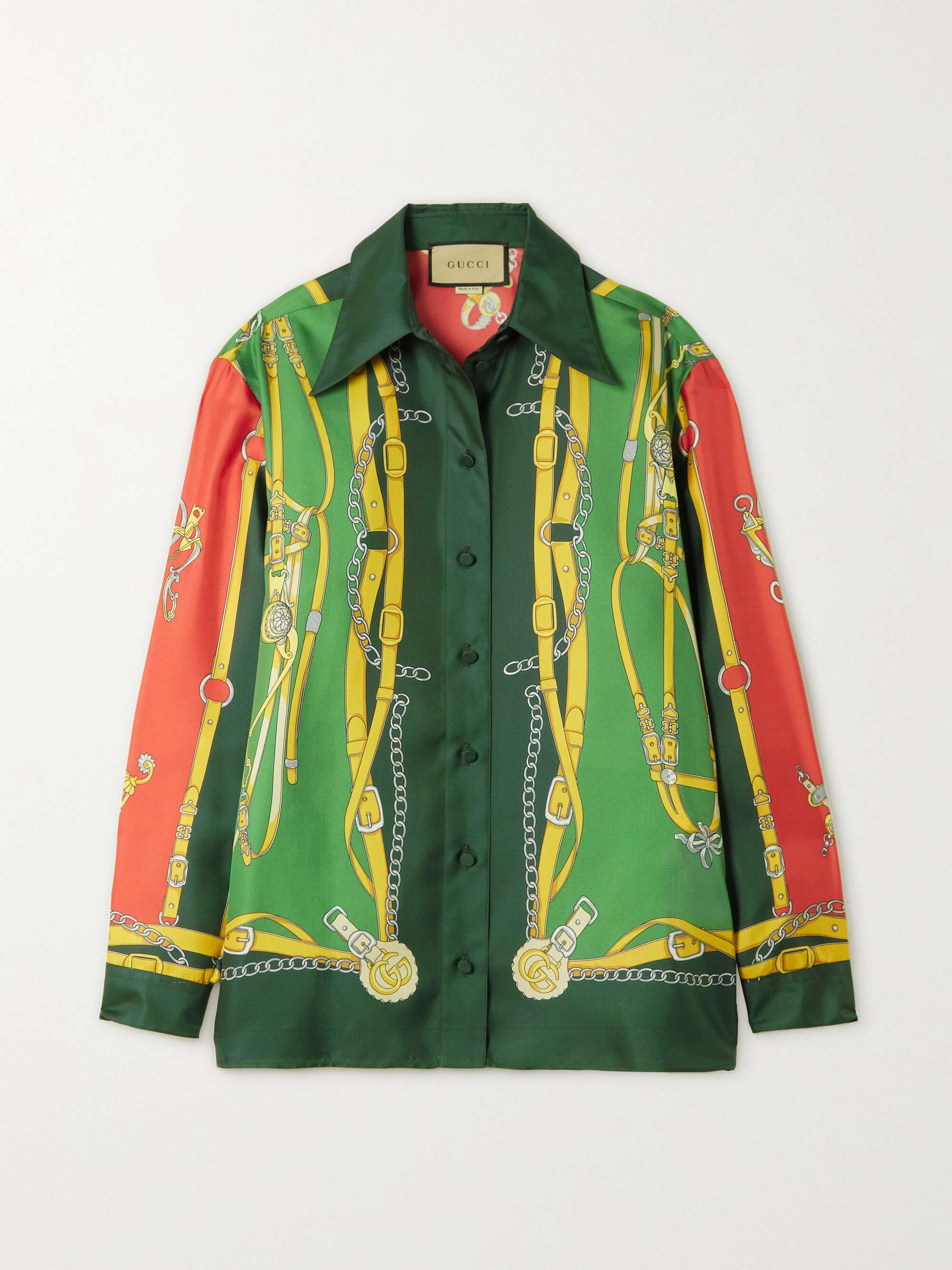 Gucci shirt green and red Clearance