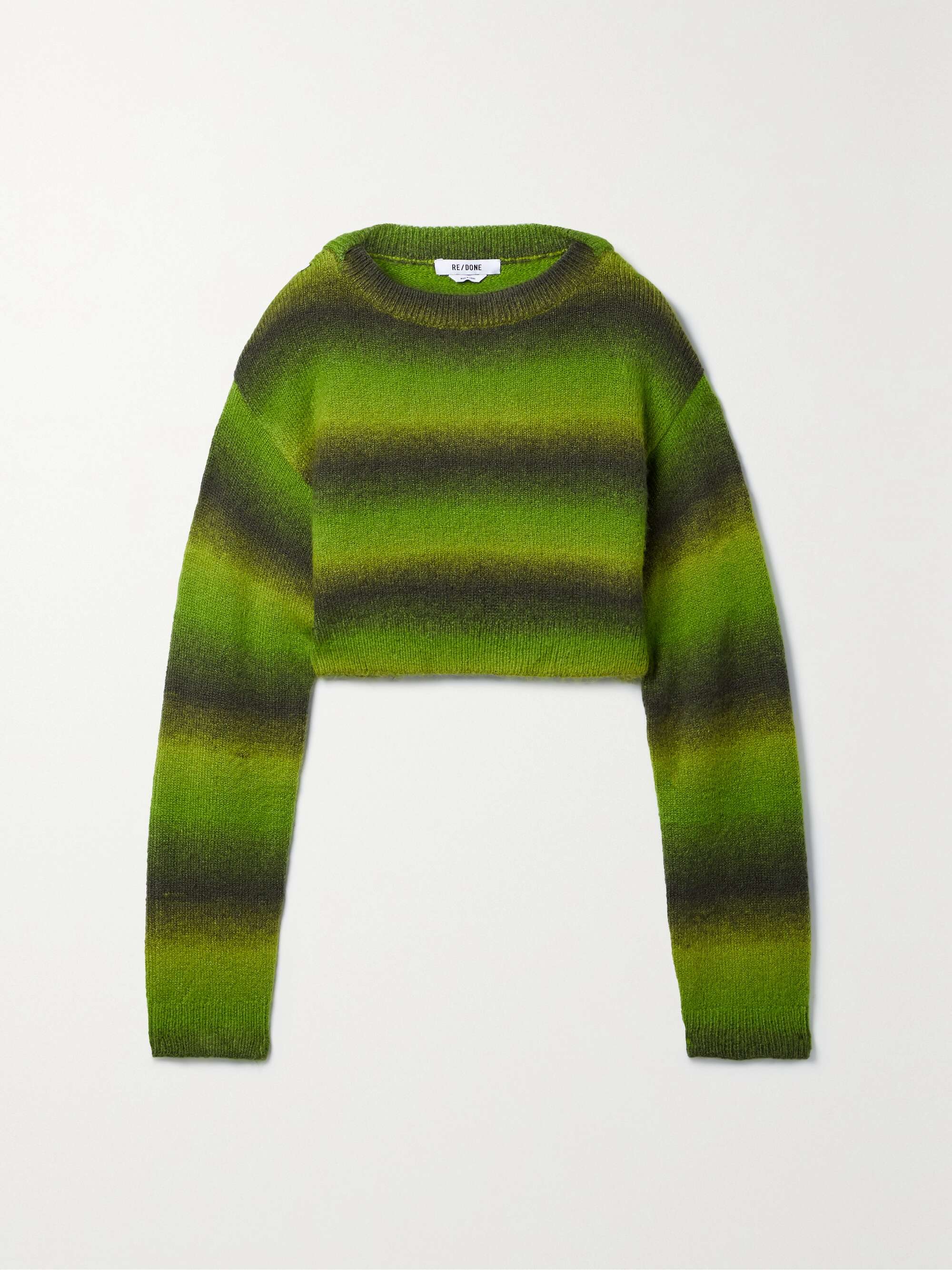 RE/DONE Cropped striped knitted sweater | NET-A-PORTER