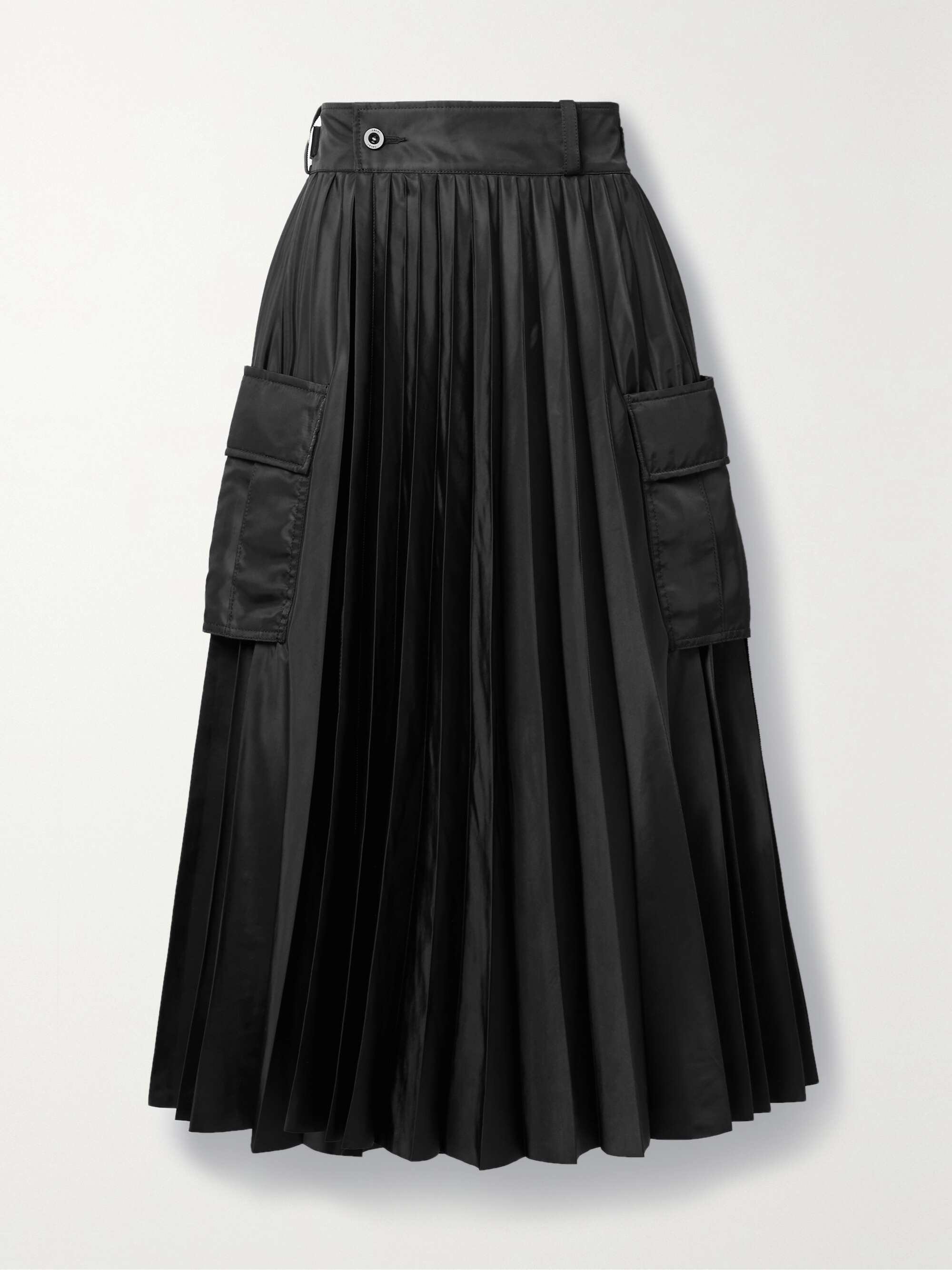 SACAI Pleated shell midi skirt | NET-A-PORTER