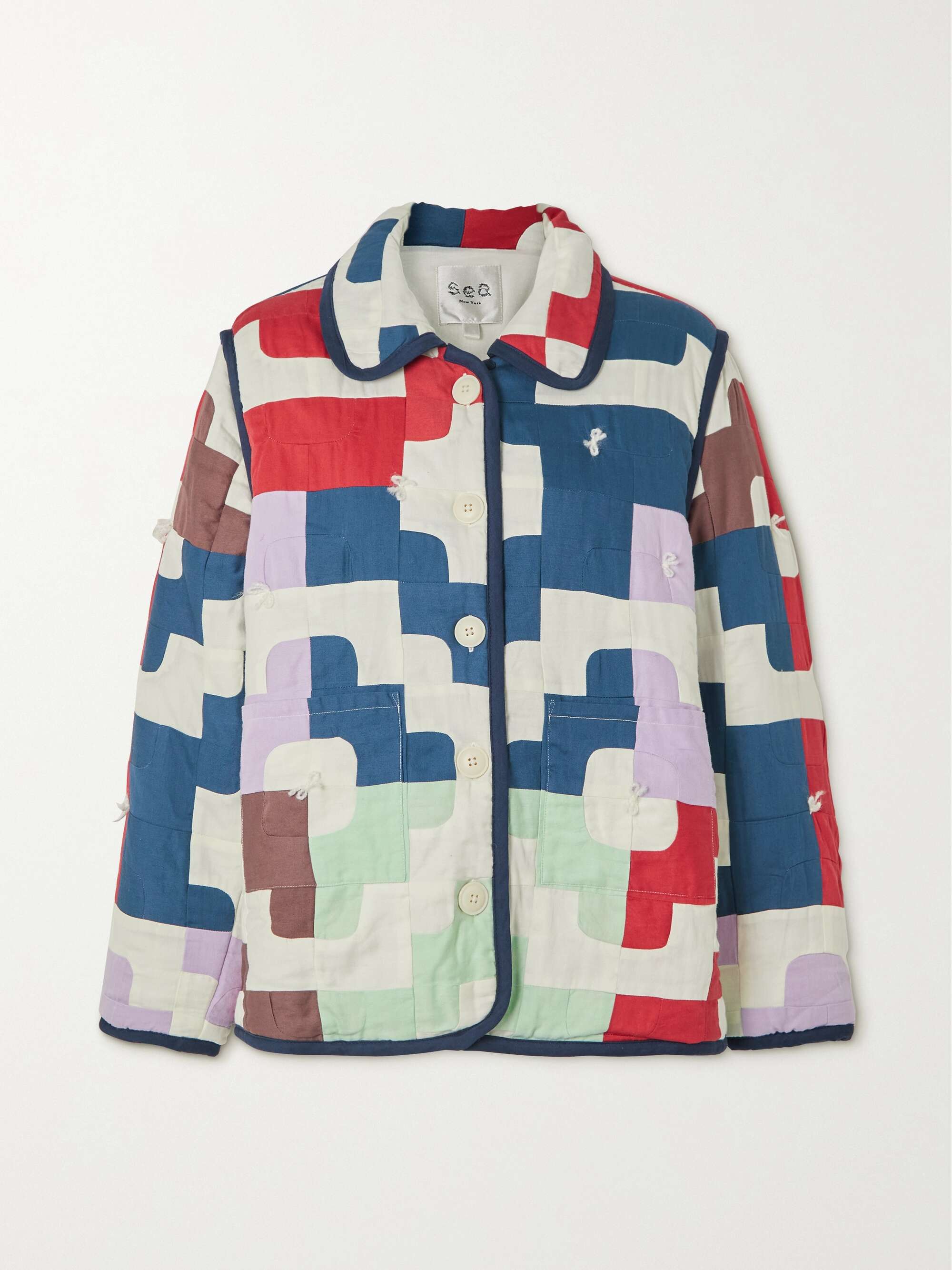 SEA Cari patchwork padded cotton jacket | NET-A-PORTER