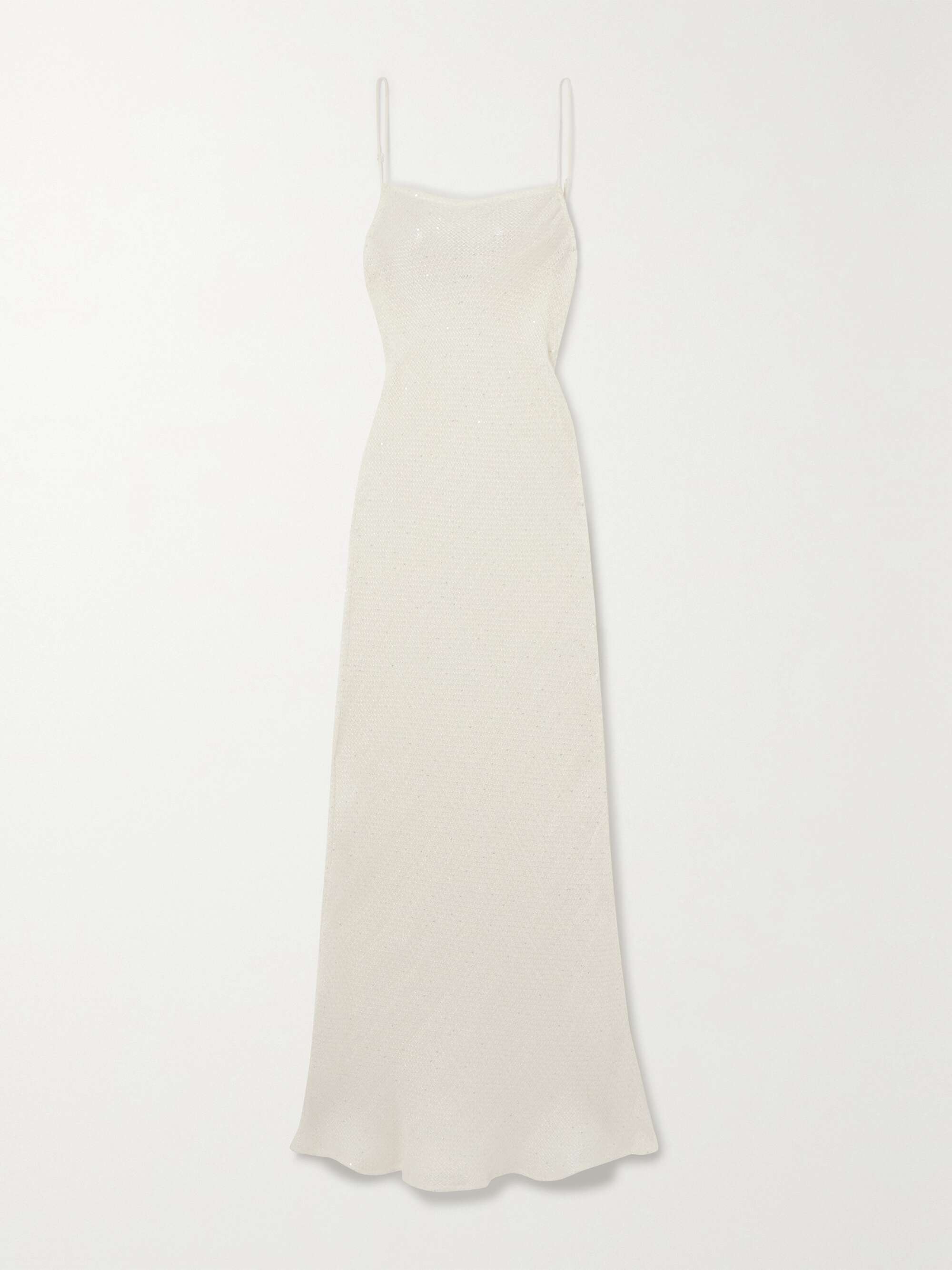Stella sequin-embellished linen-blend gauze maxi dress