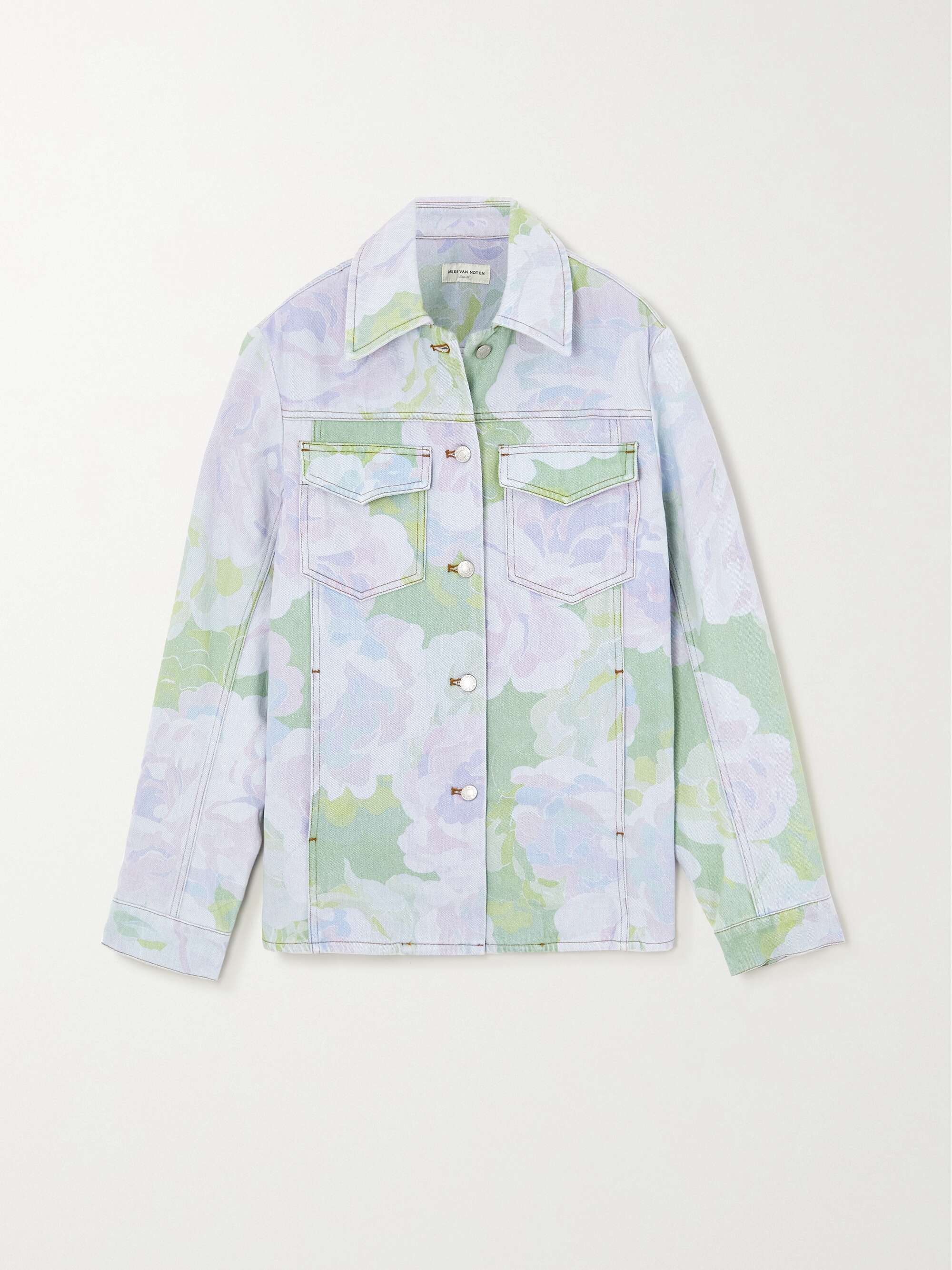 DRIES VAN NOTEN Floral-print denim jacket