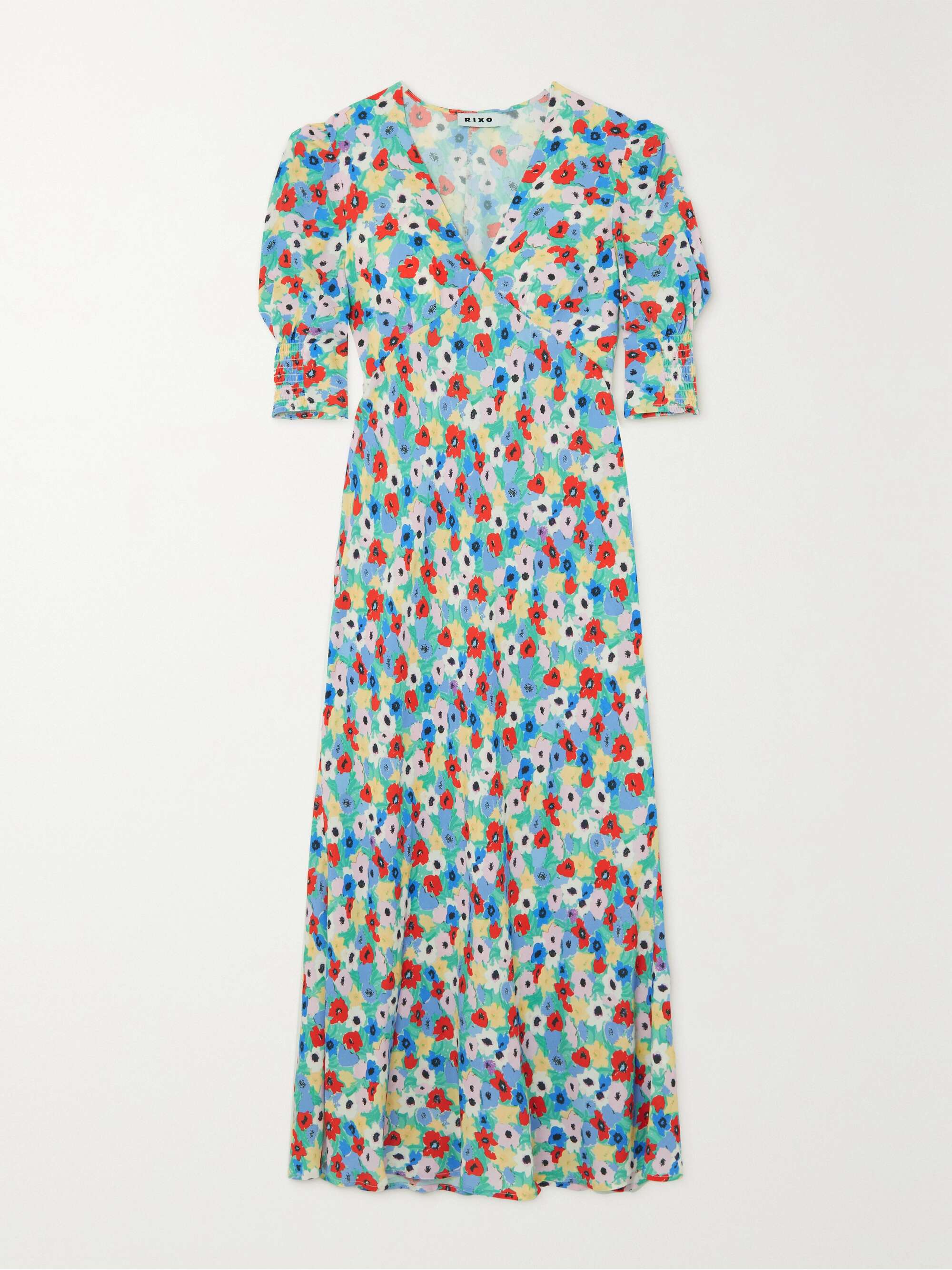 RIXO Zadie floral-print woven midi dress | NET-A-PORTER