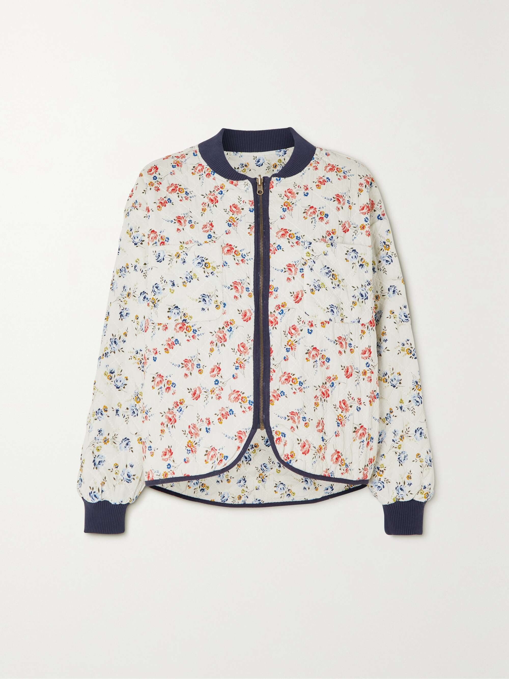 The Reversible floral-print quilted cotton bomber jacket