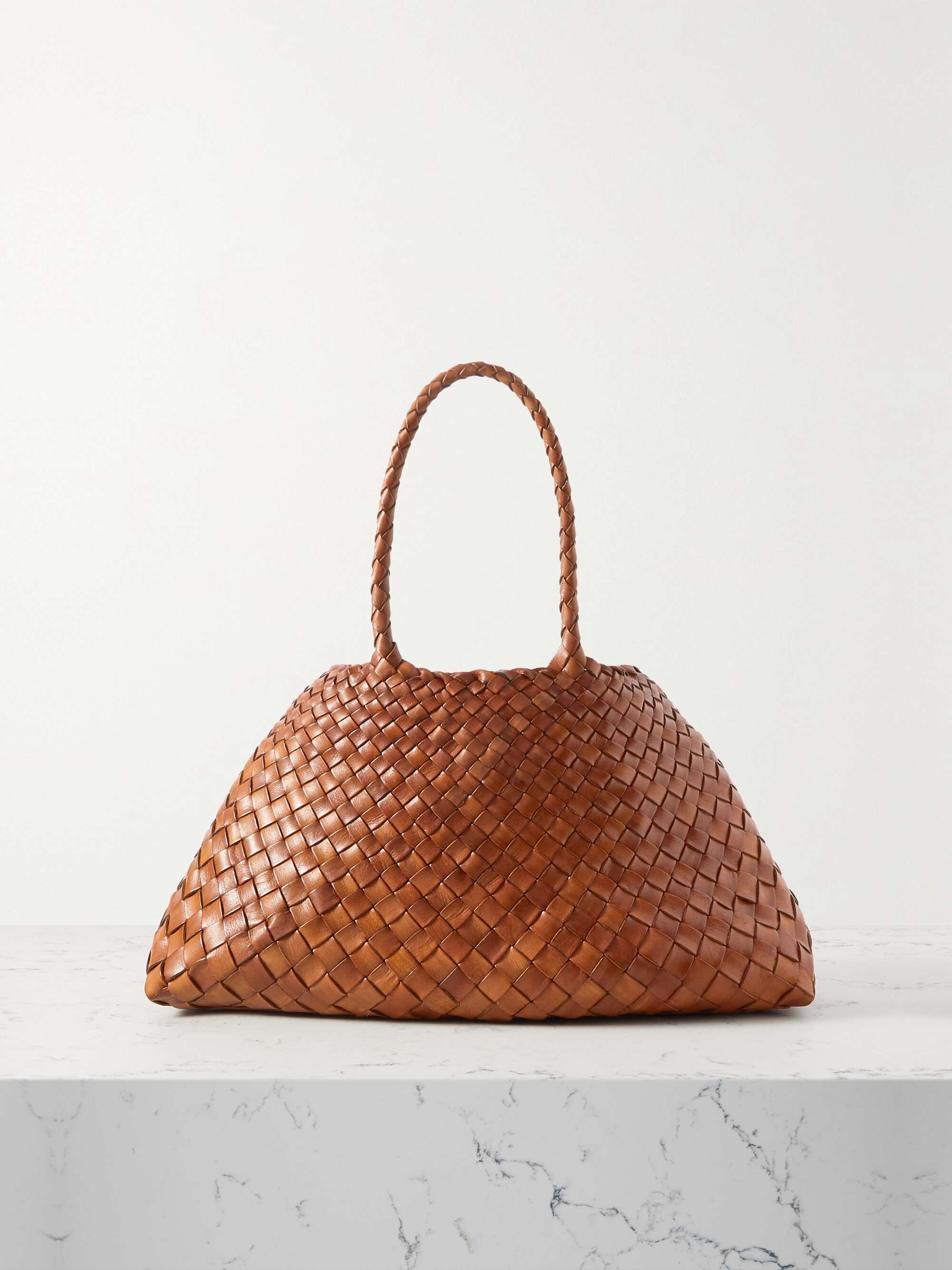 Dragon Diffusion Grace small woven leather tote - Women - Tan Tote Bags