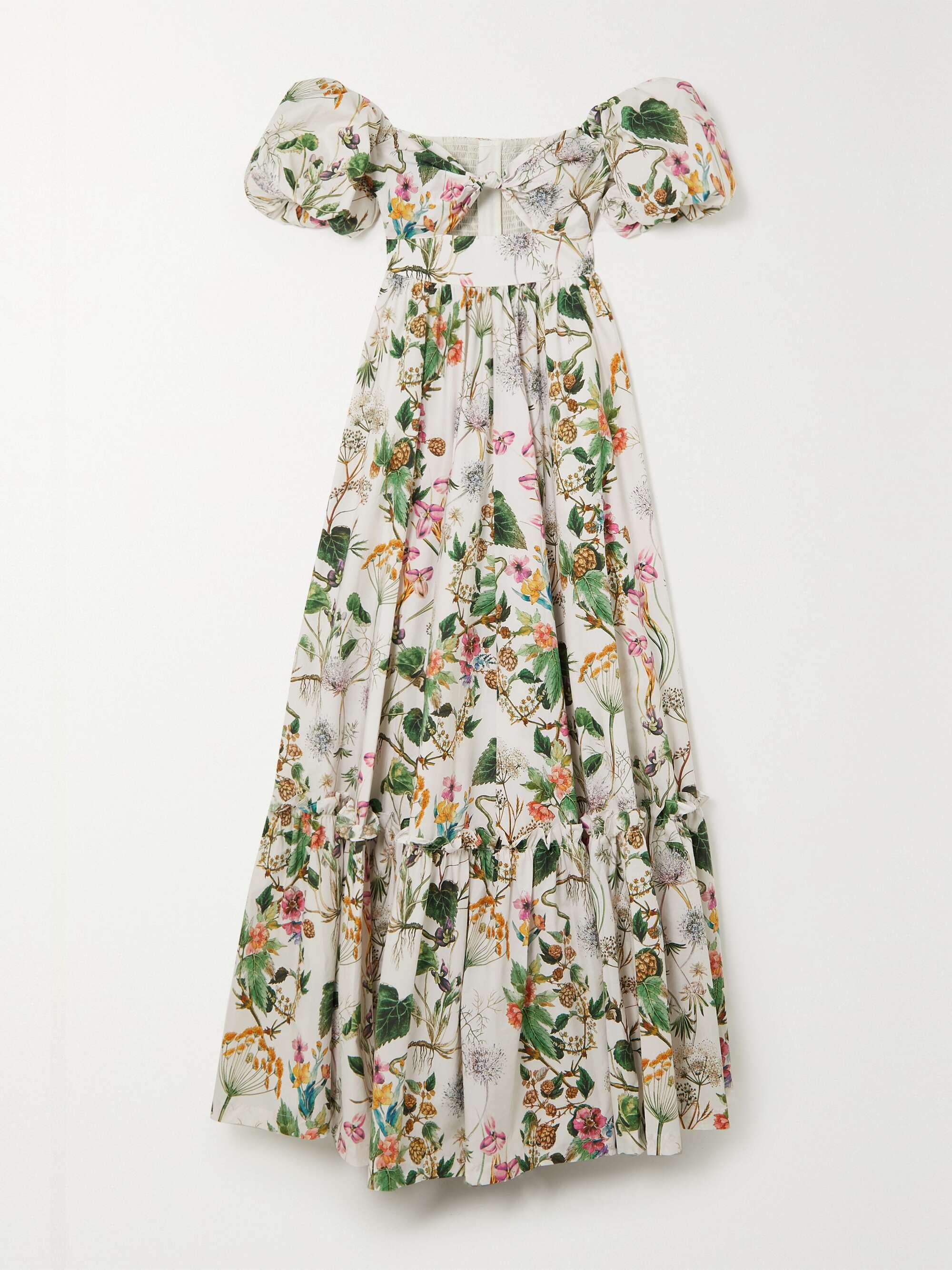 CARA CARA Payton cutout tiered floral-print cotton-poplin maxi dress |  NET-A-PORTER