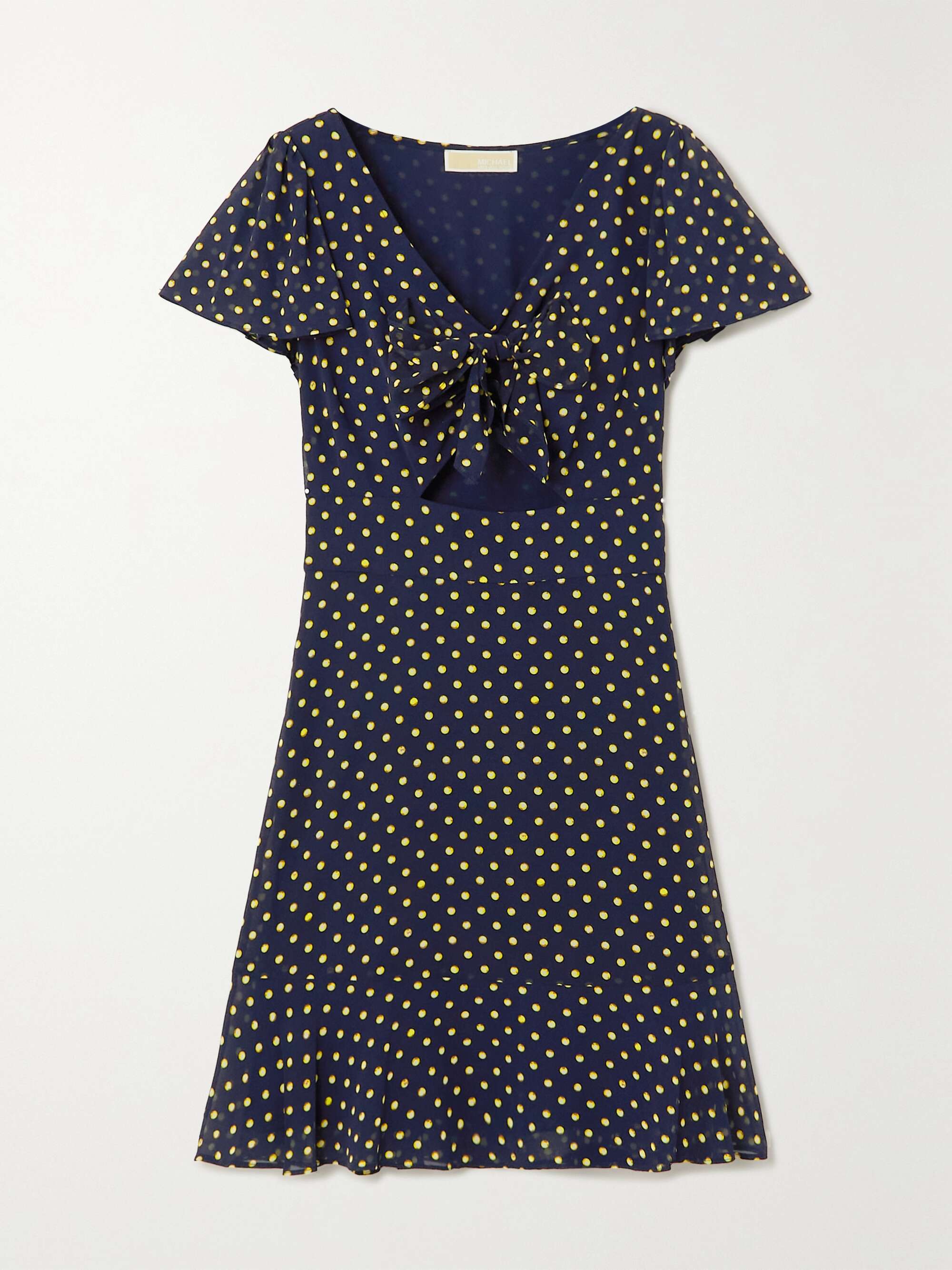 MICHAEL MICHAEL KORS Astor cutout polka-dot recycled-georgette mini dress |  NET-A-PORTER