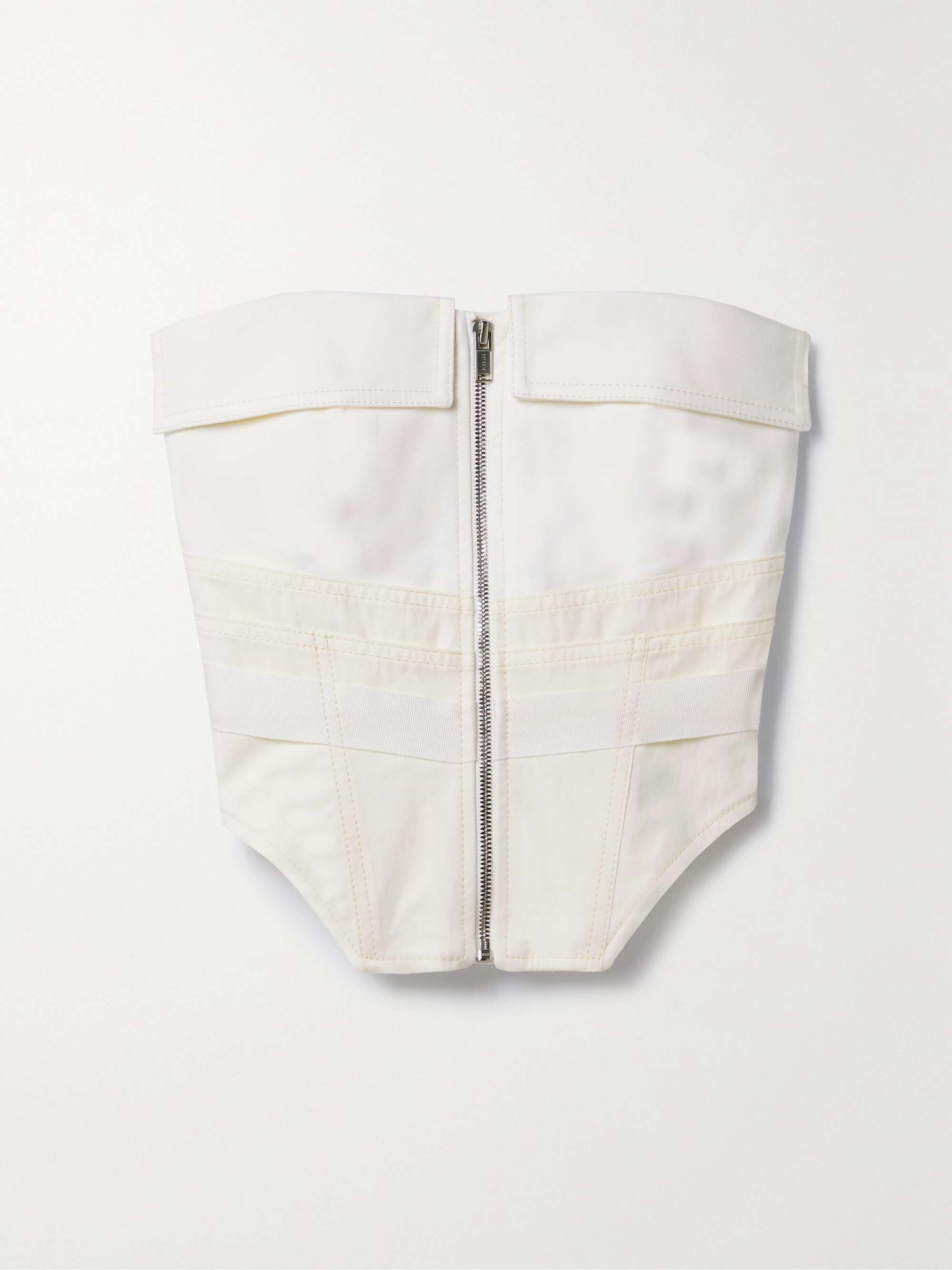 DION LEE オーガニックコットン混ツイル ストラップレス クロップド ビスチェ トップス NET-A-PORTER