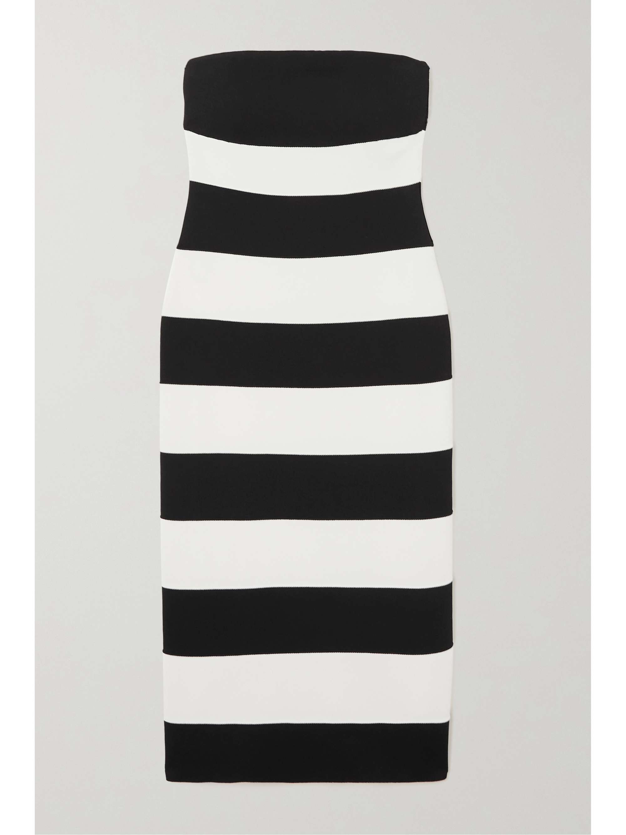 CAROLINA HERRERA Strapless striped stretch-knit midi dress | NET-A-PORTER