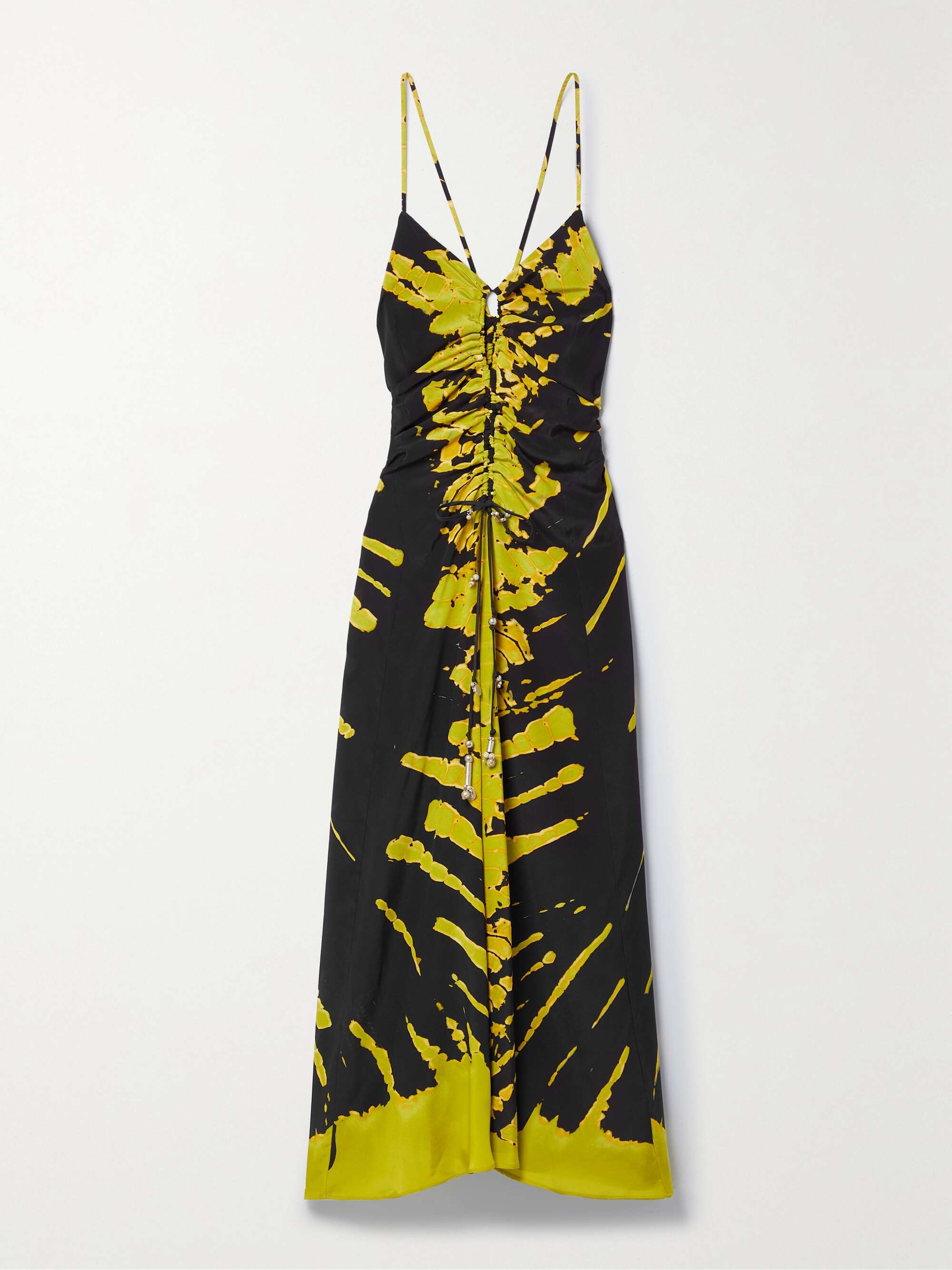 ALTUZARRA Chikadi ruched cutout tie-dyed silk crepe de chine maxi dress |  NET-A-PORTER