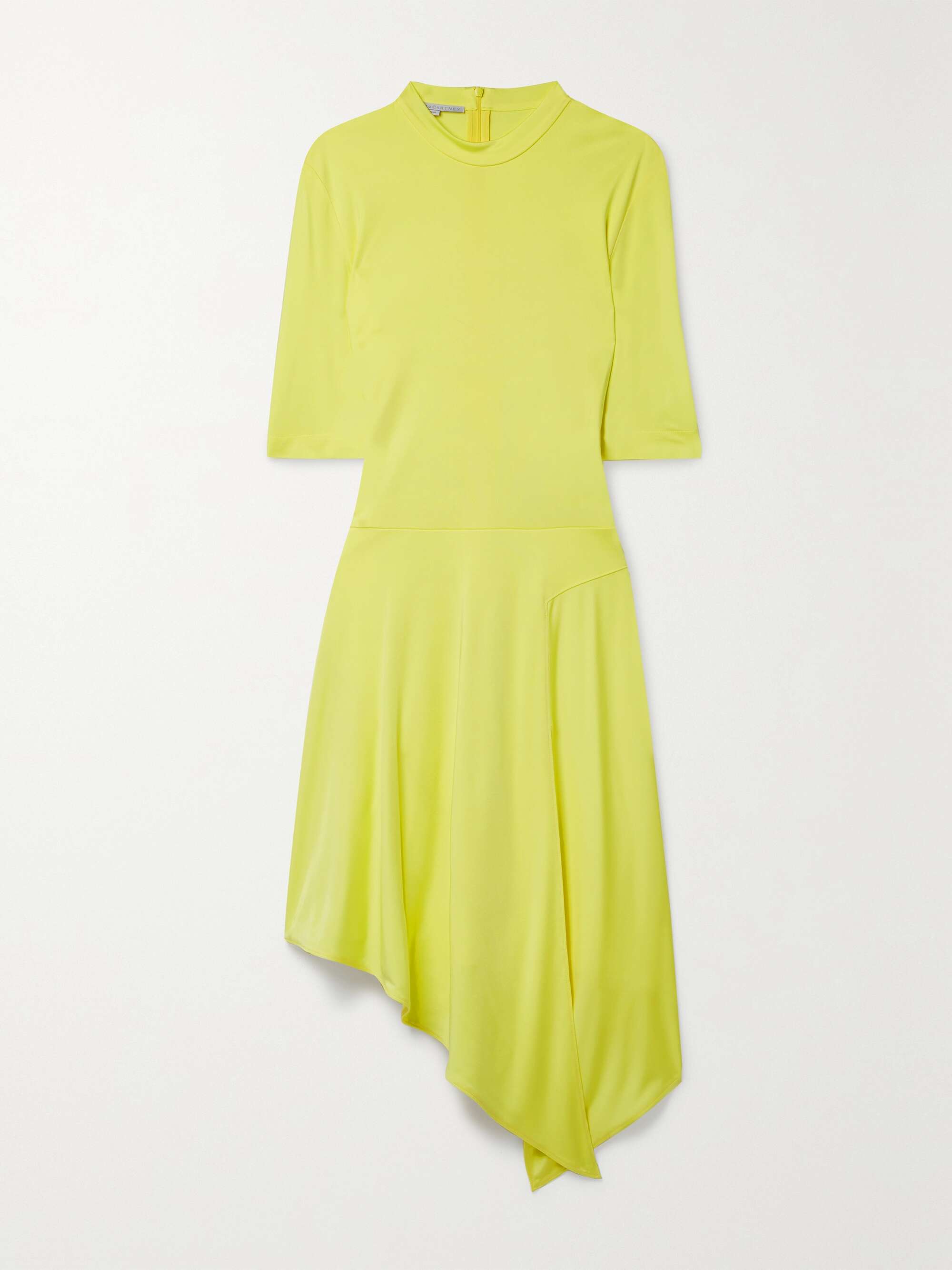 STELLA MCCARTNEY Asymmetric draped stretch-jersey mini dress | NET 