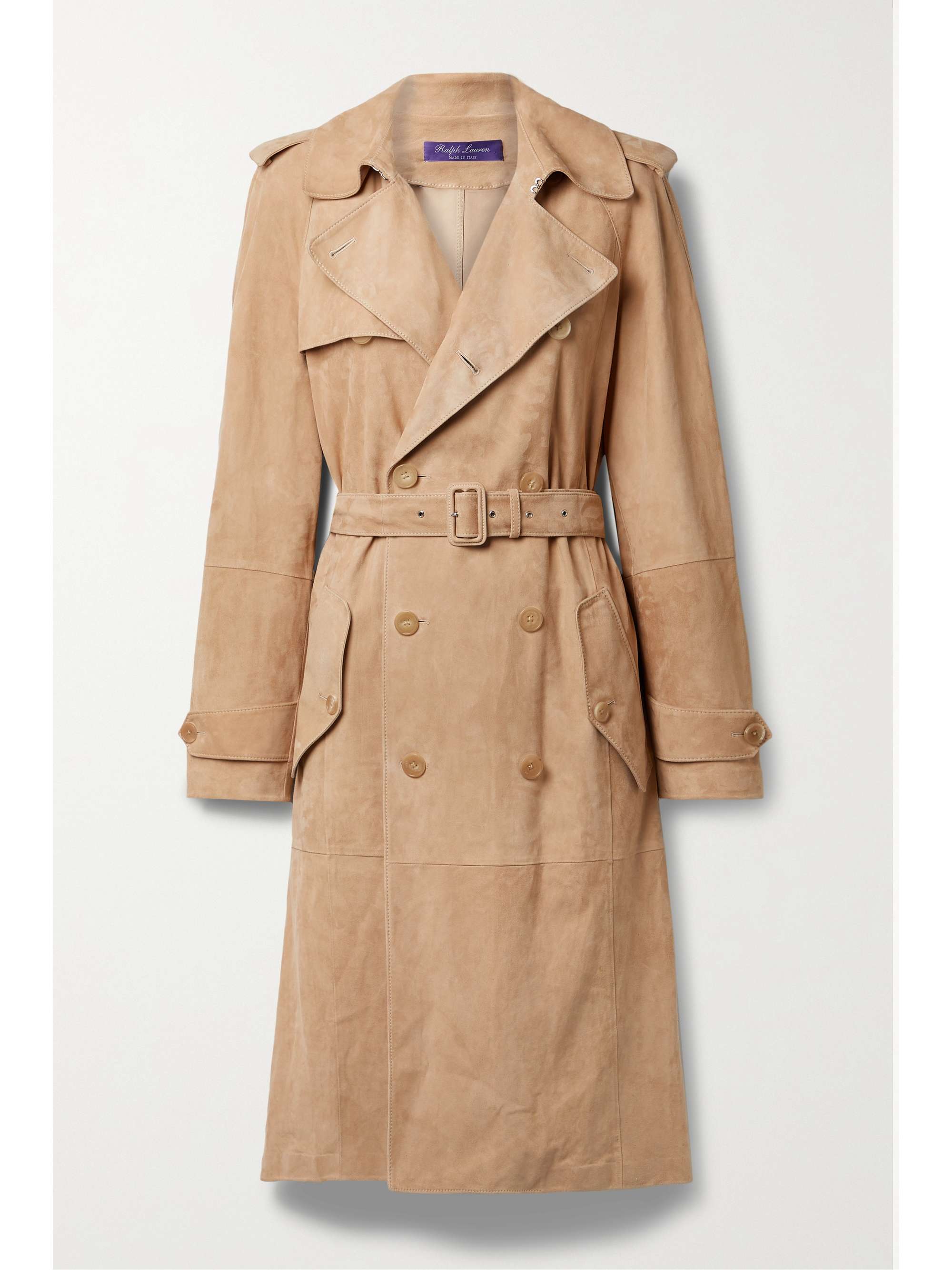 RALPH LAUREN COLLECTION belted suede trench coat | NET-A-PORTER