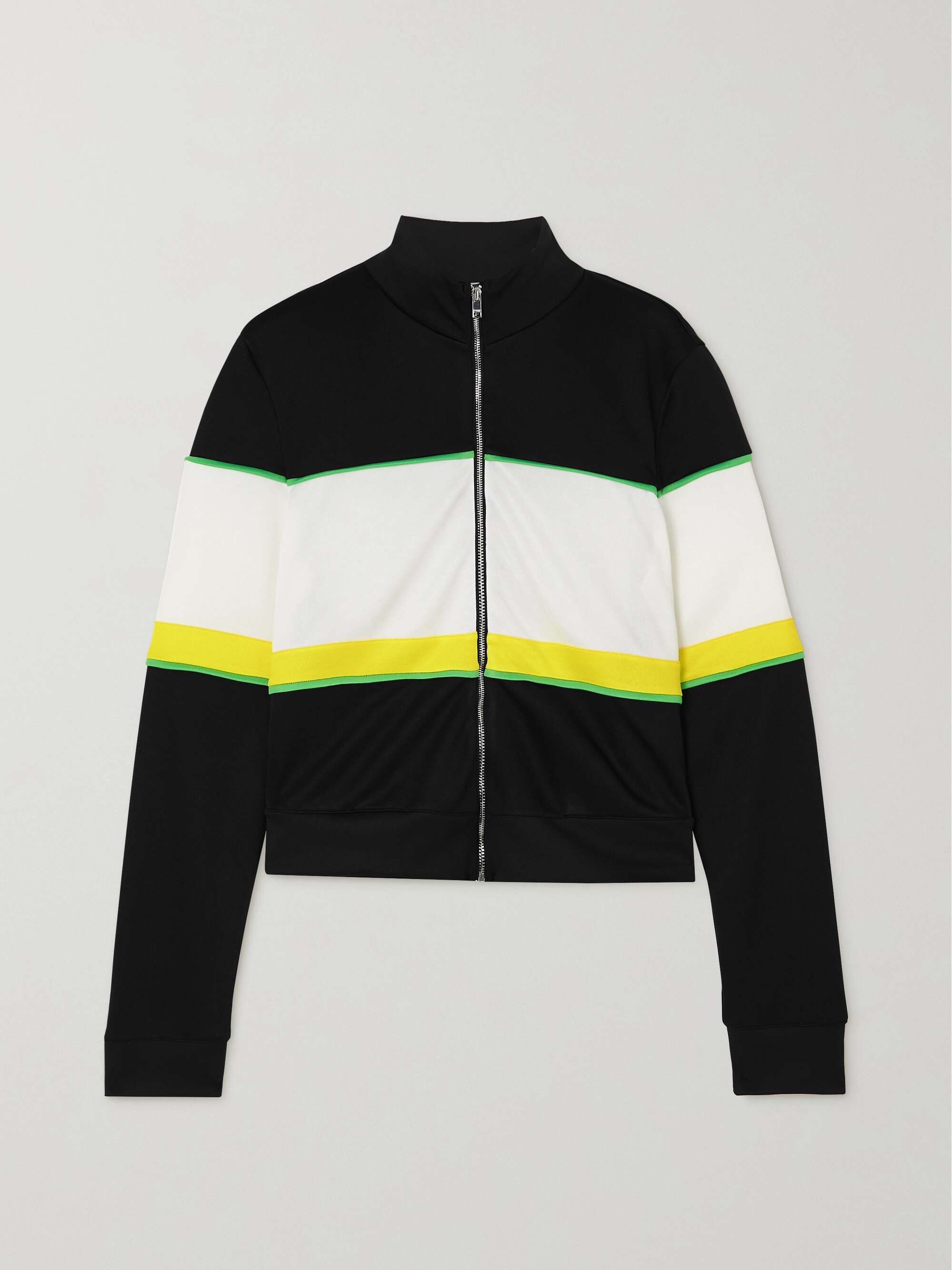 Striped appliquéd recycled-jersey track jacket