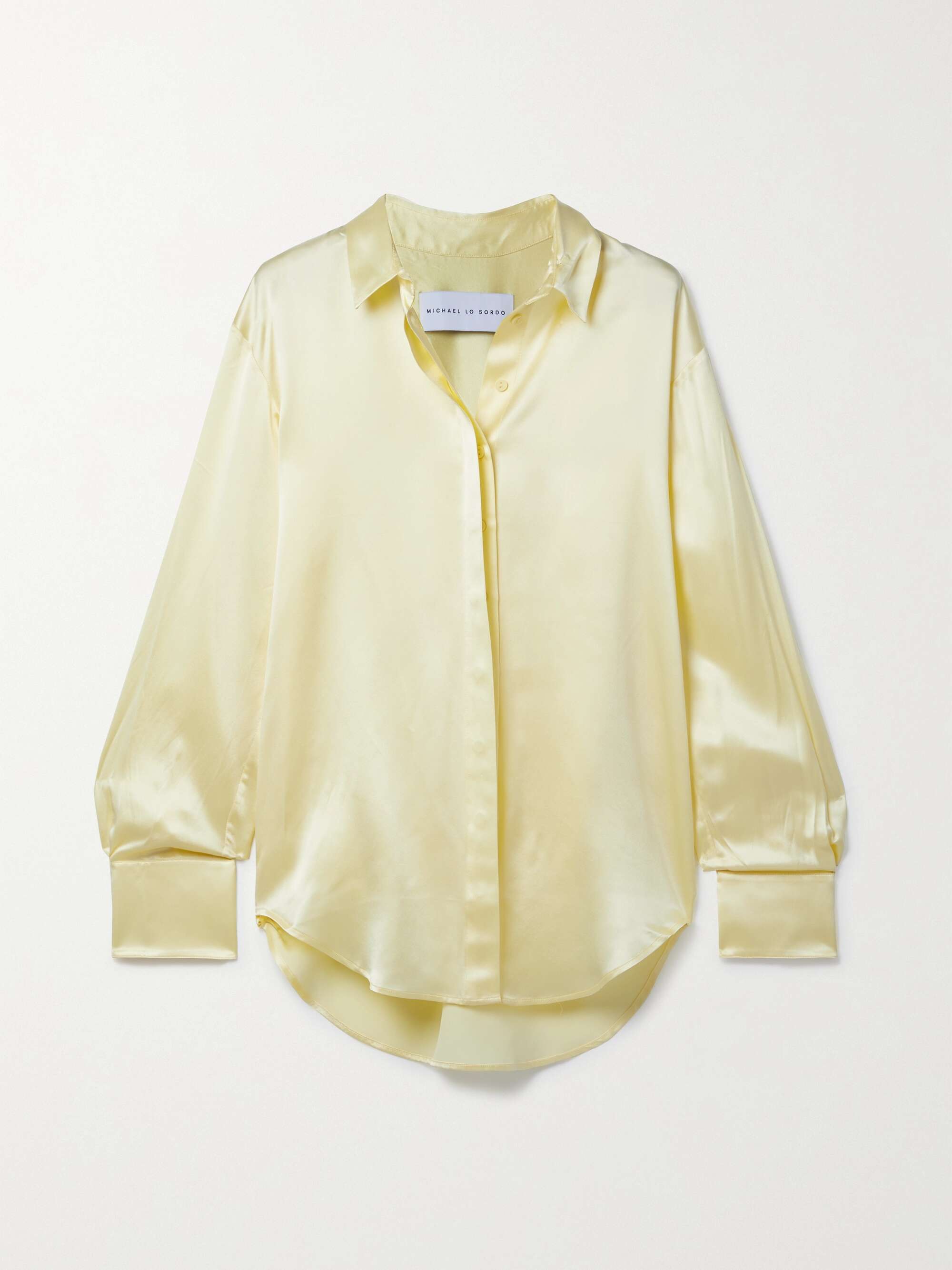 yellow satin shirt ladies