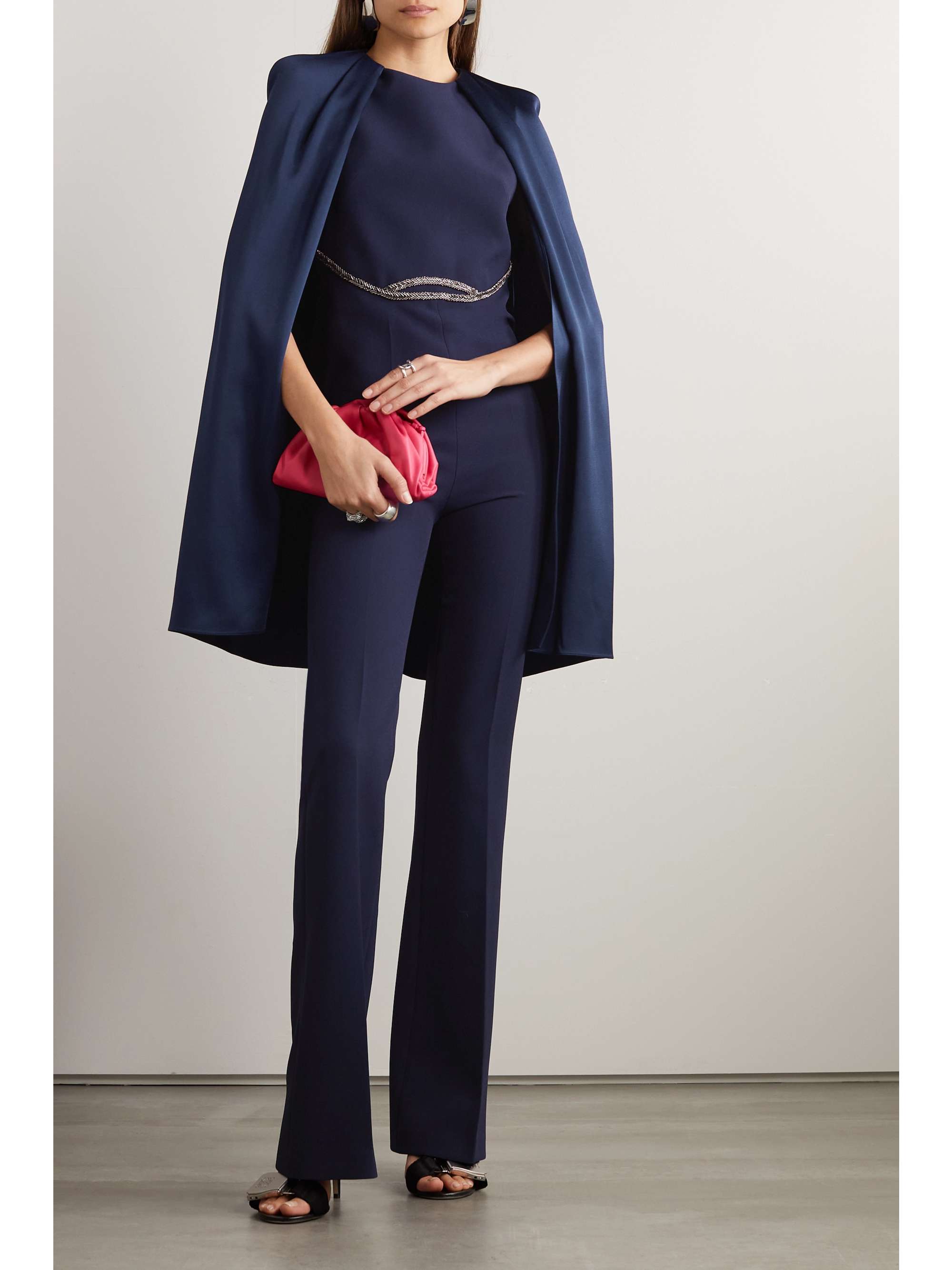 SAFIYAA Aisling embellished stretch-cady and satin jumpsuit