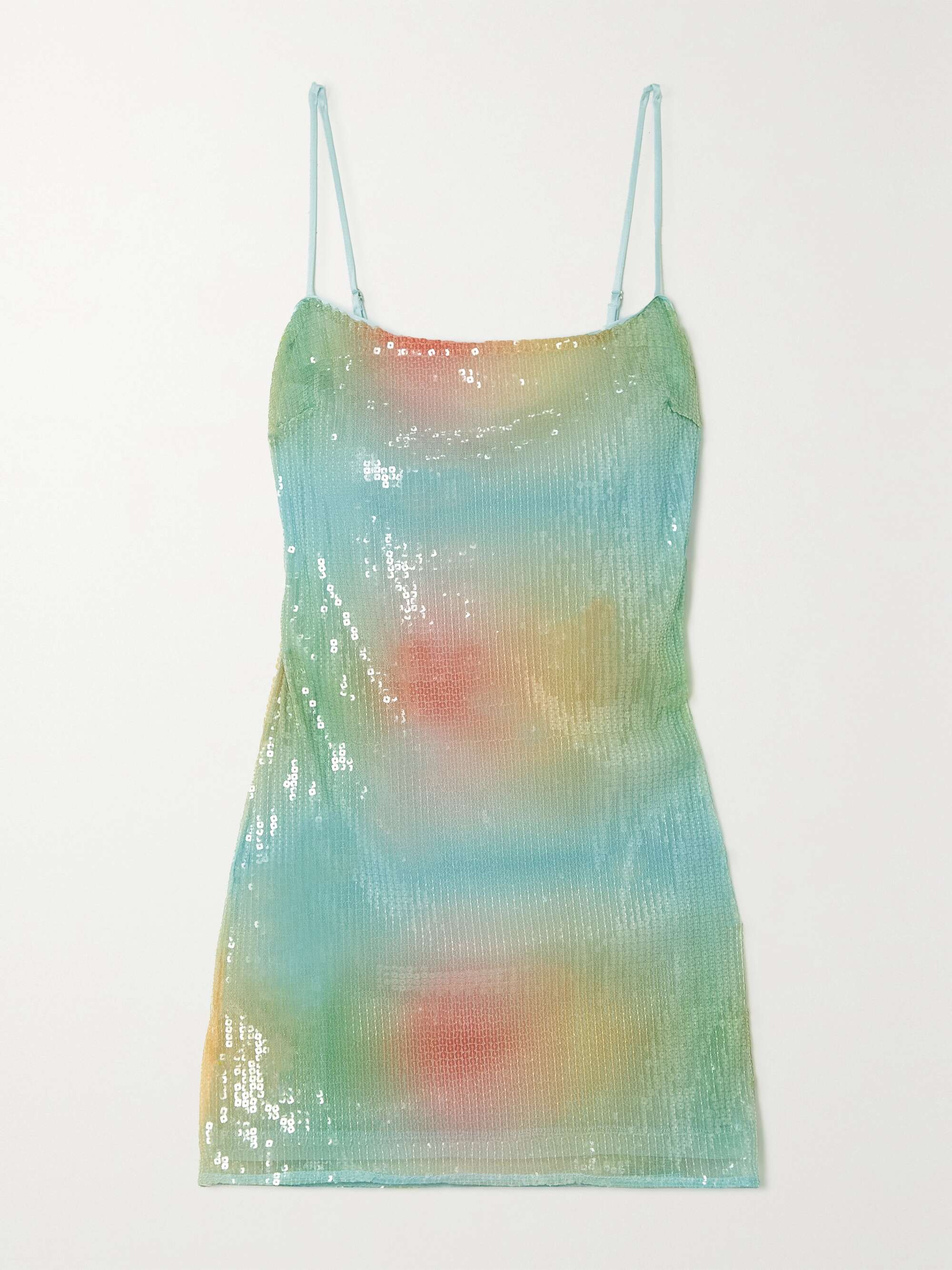STAUD Jenny sequined printed tulle mini dress | NET-A-PORTER
