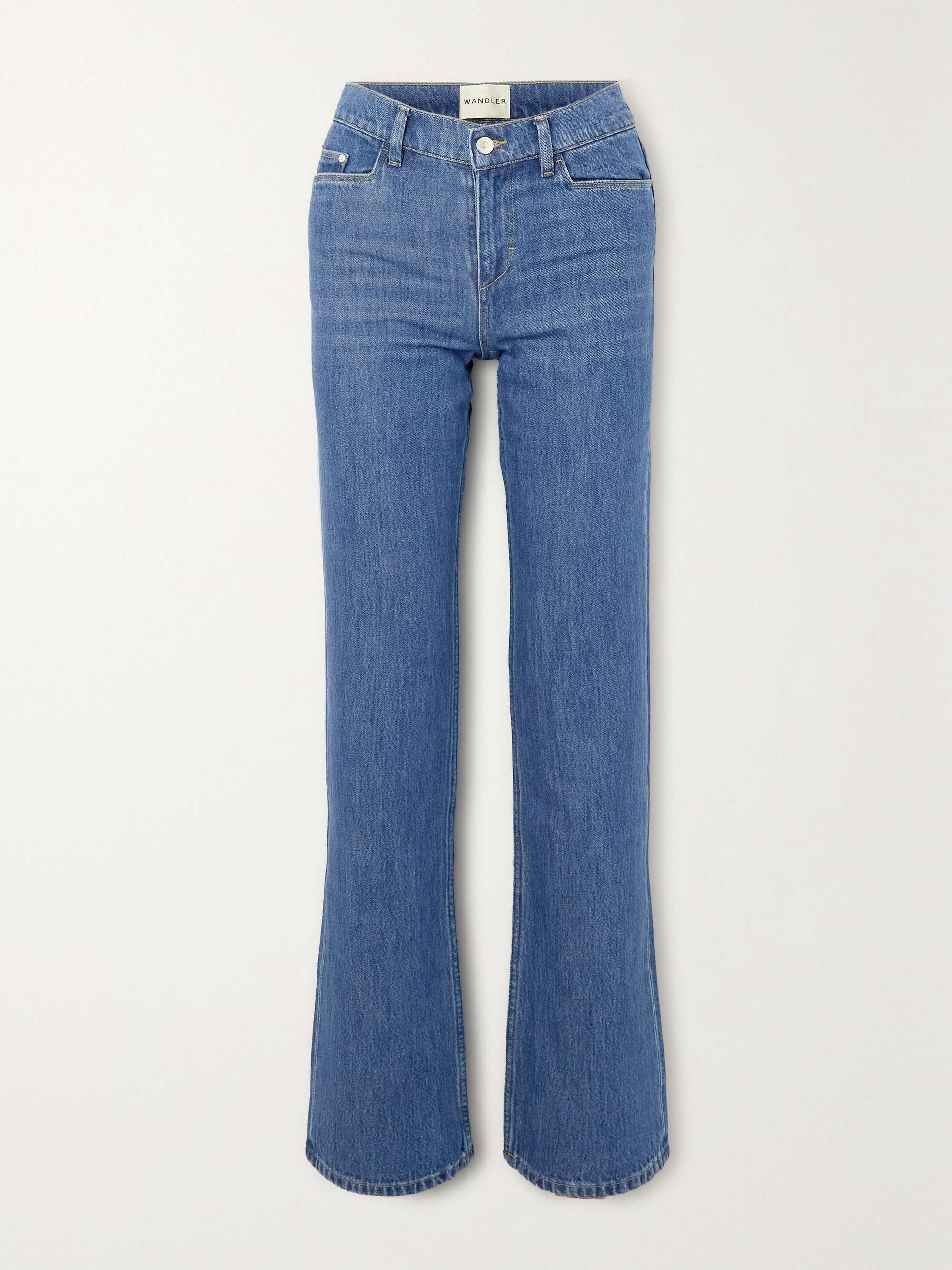 High-rise straight-leg organic jeans