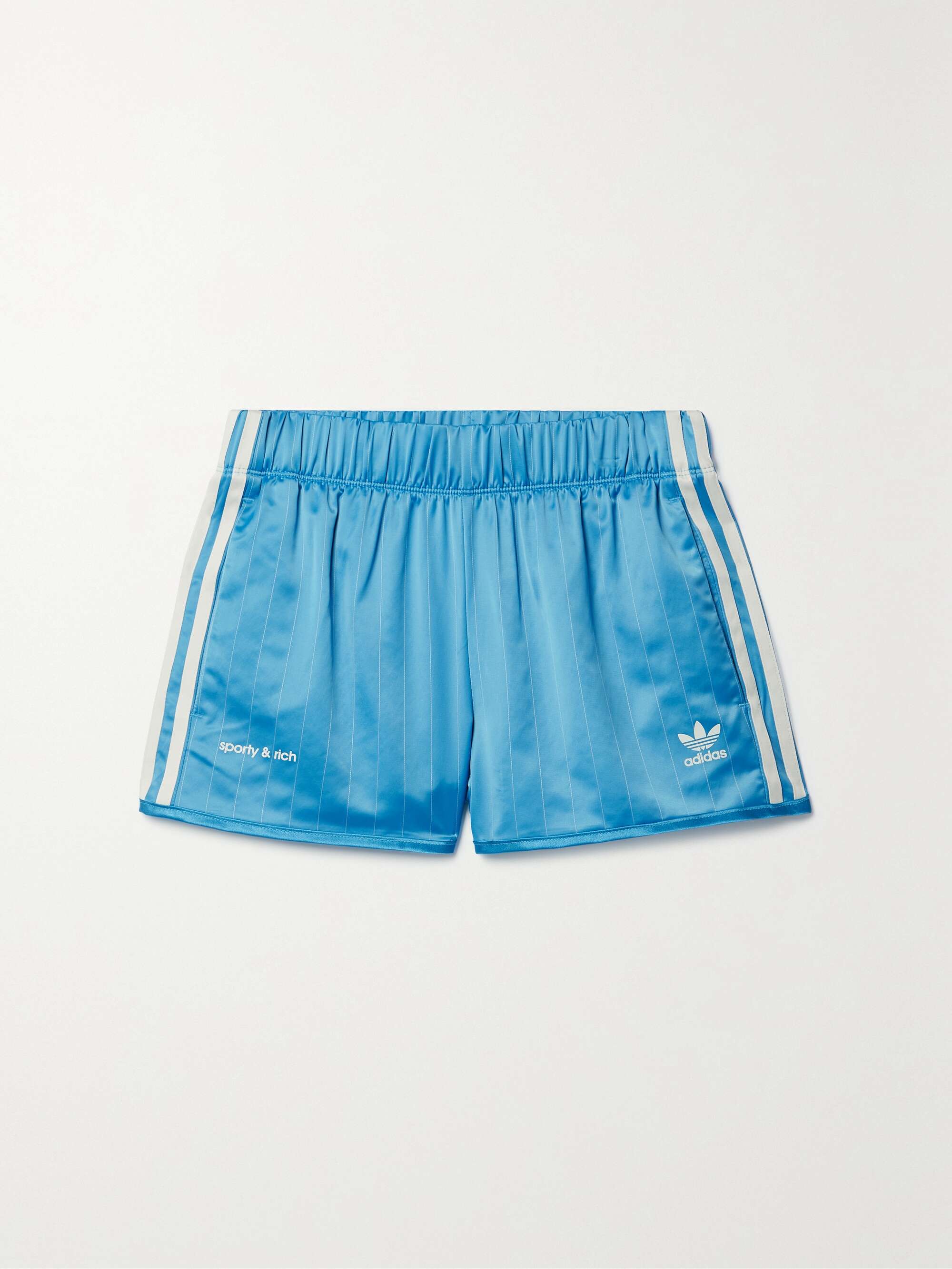 ADIDAS ORIGINALS + Rich pinstriped recycled-satin shorts | NET-A-PORTER