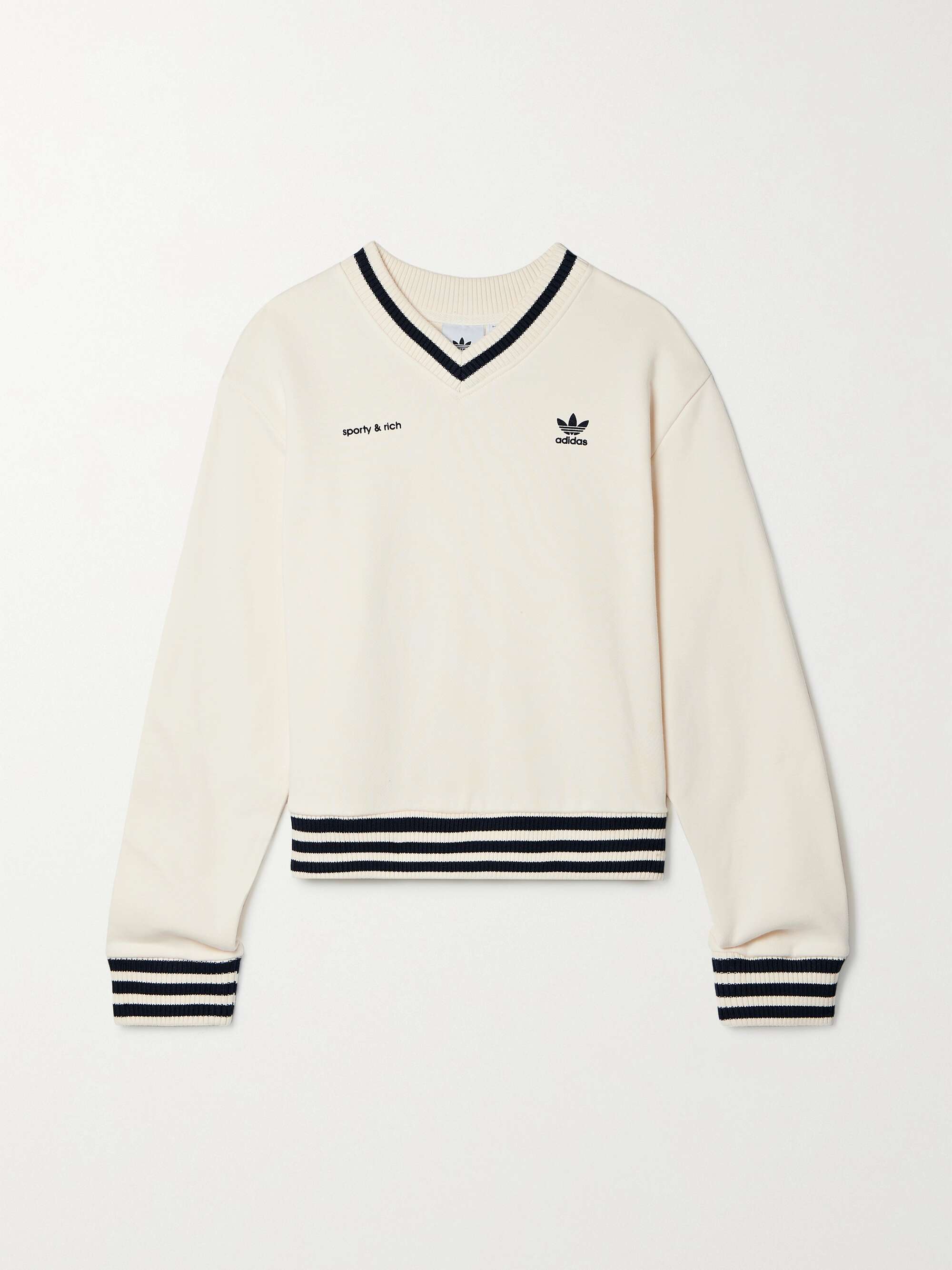 ADIDAS ORIGINALS Sporty & Rich cotton-jersey sweatshirt NET-A-PORTER