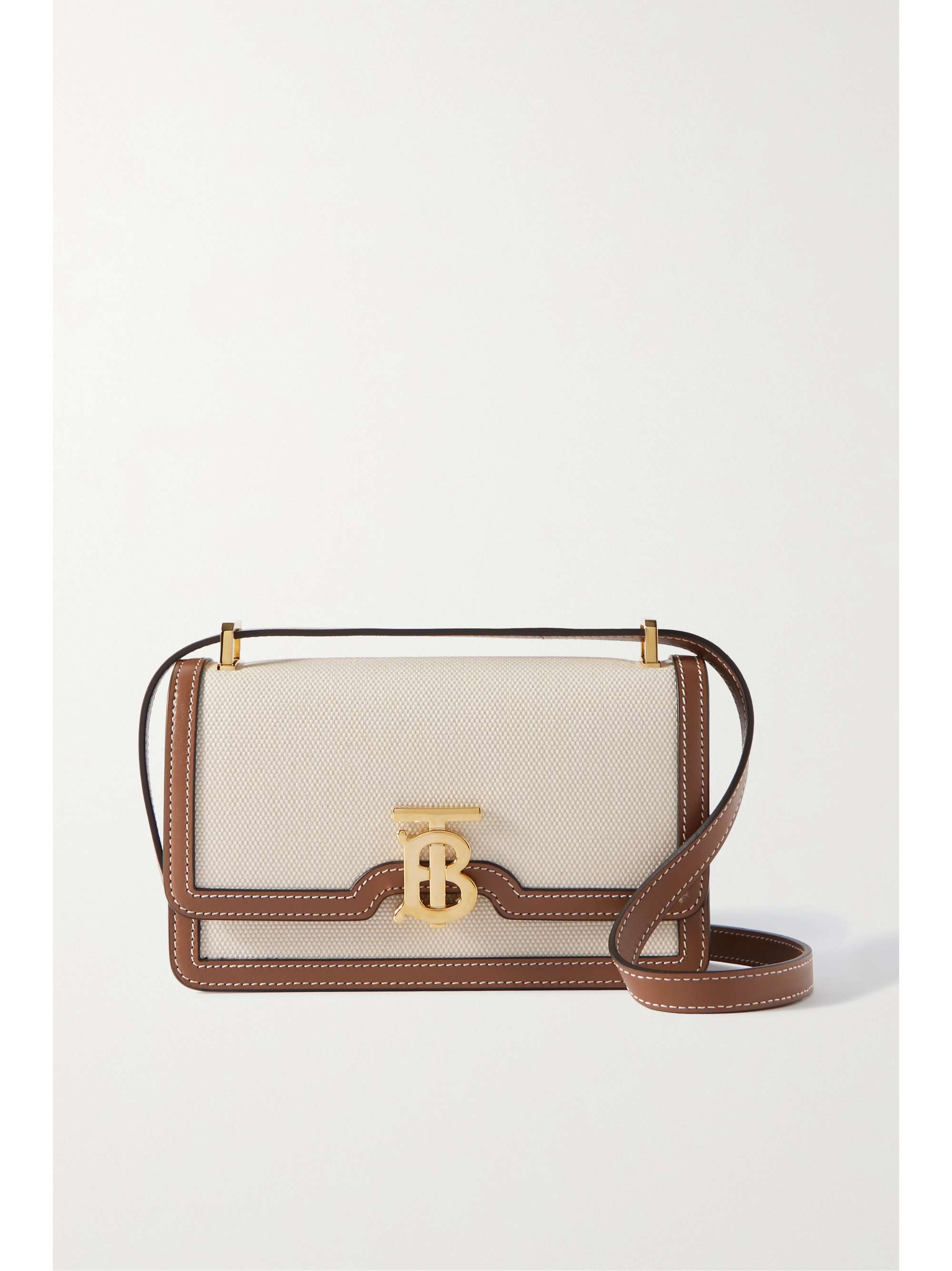 Burberry Small Canvas and Leather TB Cross-Body Bag