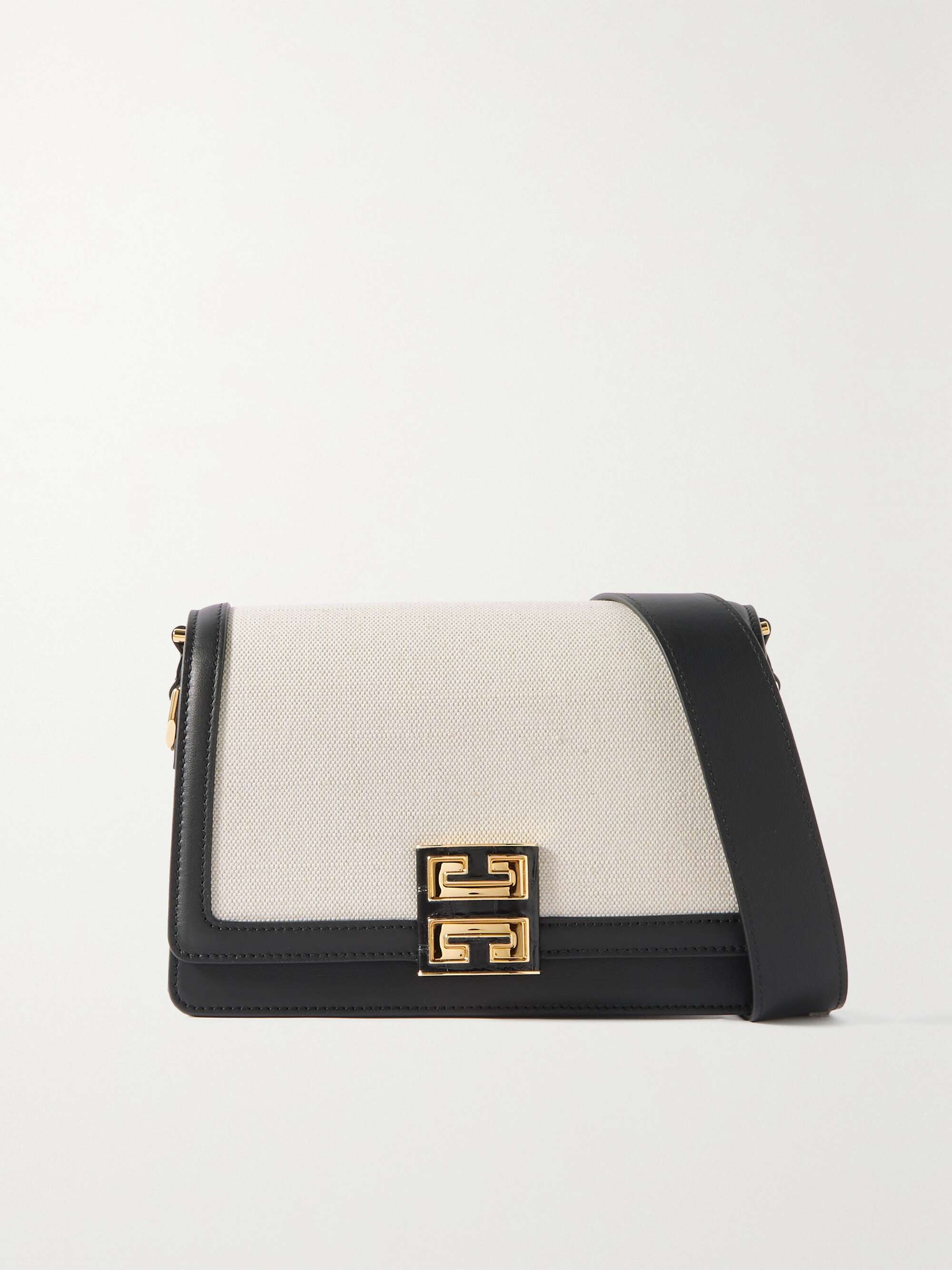 4G medium canvas and leather shoulder bag