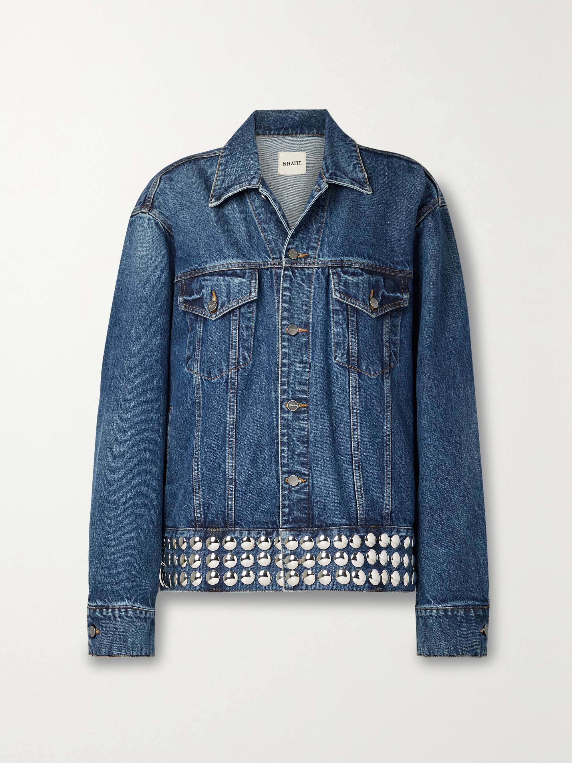 KHAITE Grizzo oversized studded denim jacket NET-A-PORTER