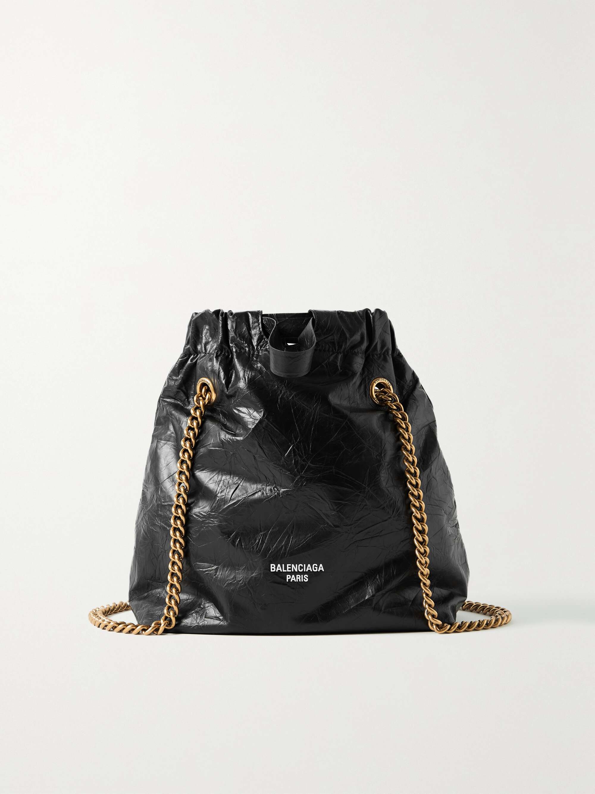 BALENCIAGA Crinkled-leather shoulder bag | NET-A-PORTER