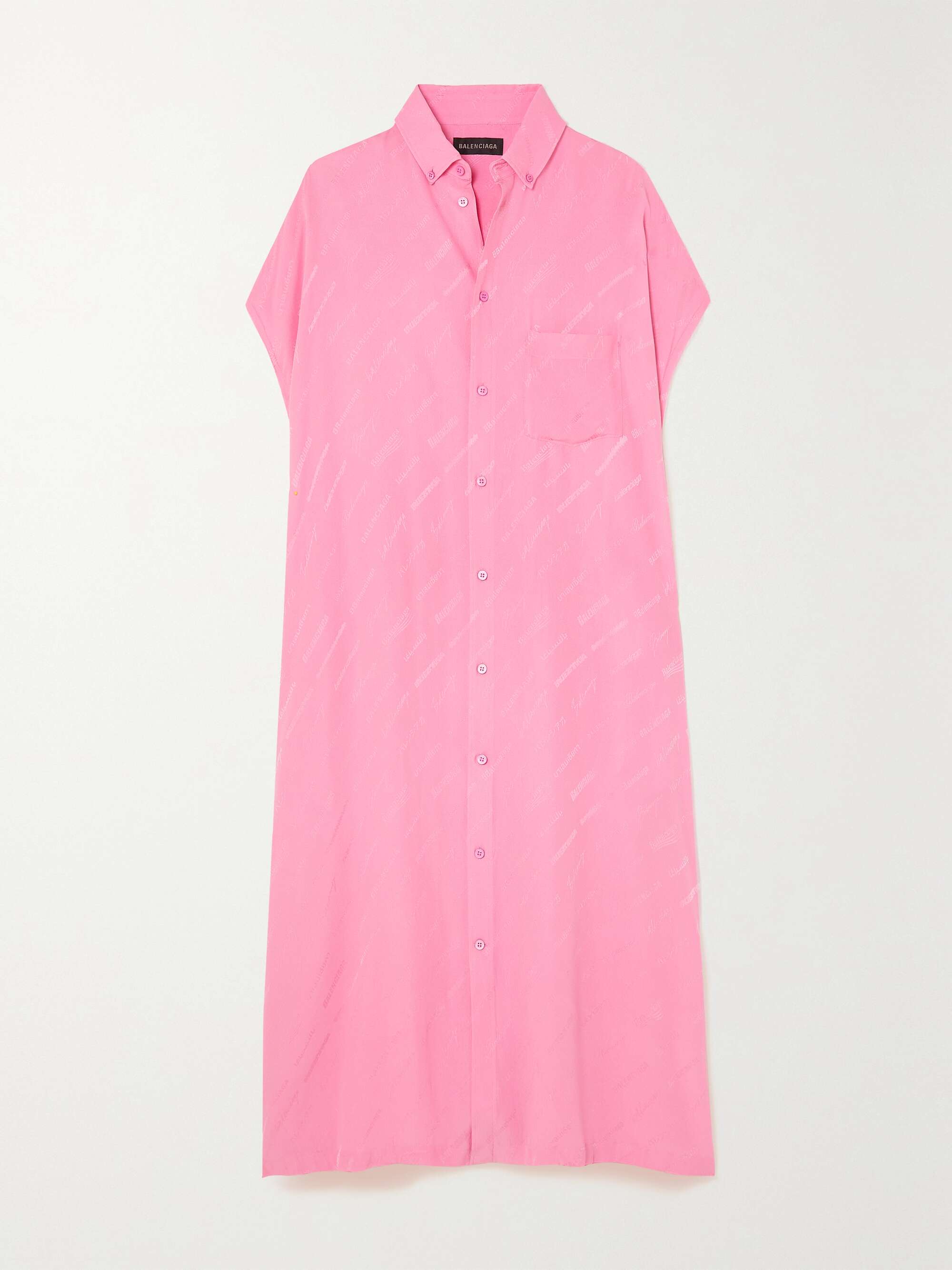 BALENCIAGA Silk crepe de chine-jacquard maxi shirt dress