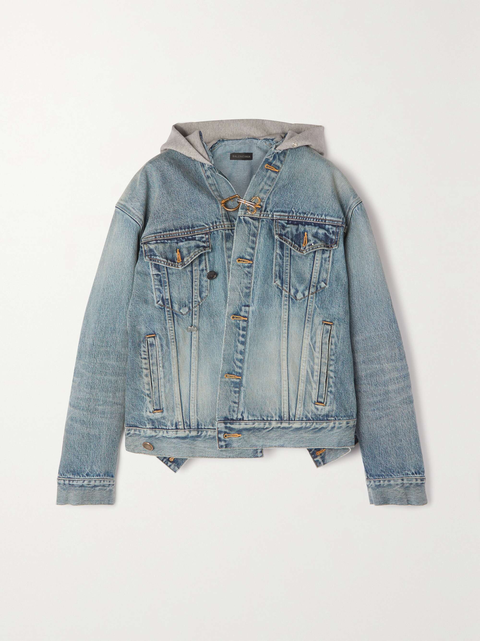 Balenciaga Oversized Asymmetric Padded Denim Jacket Blue