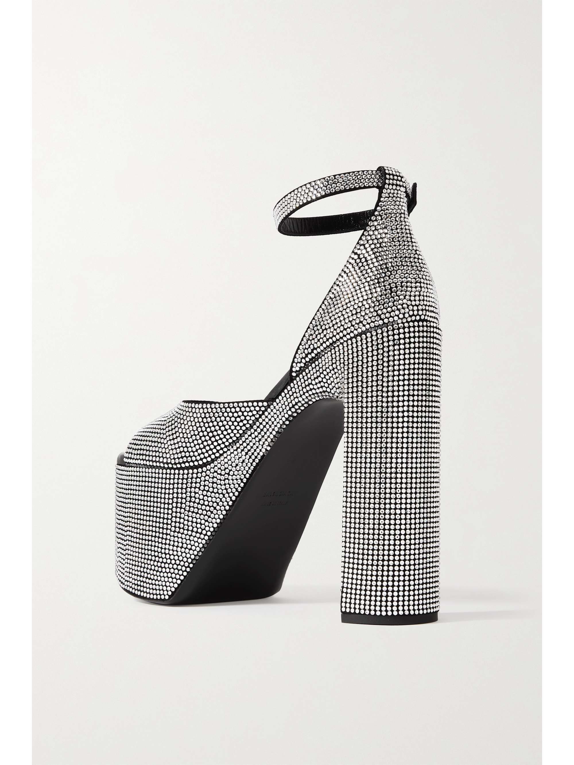 BALENCIAGA Camden crystal-embellished leather platform sandals