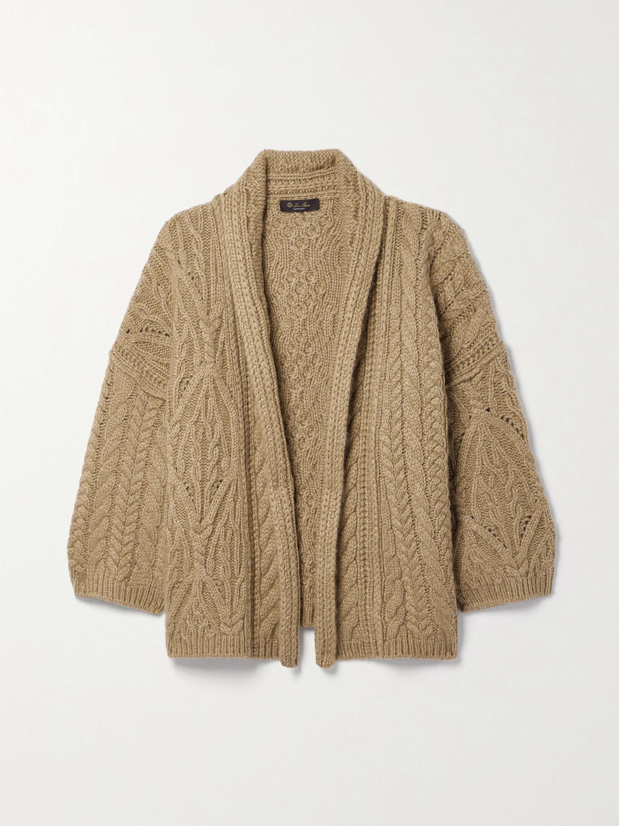 LORO PIANA Erdenet cable-knit cashmere and mohair-blend cardigan