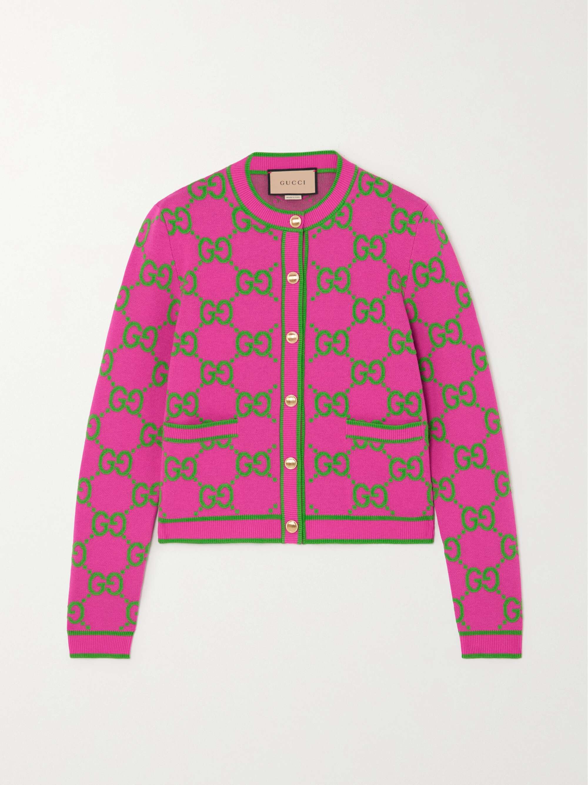 GUCCI Cotton, wool and silk-blend jacquard cardigan | NET-A-PORTER