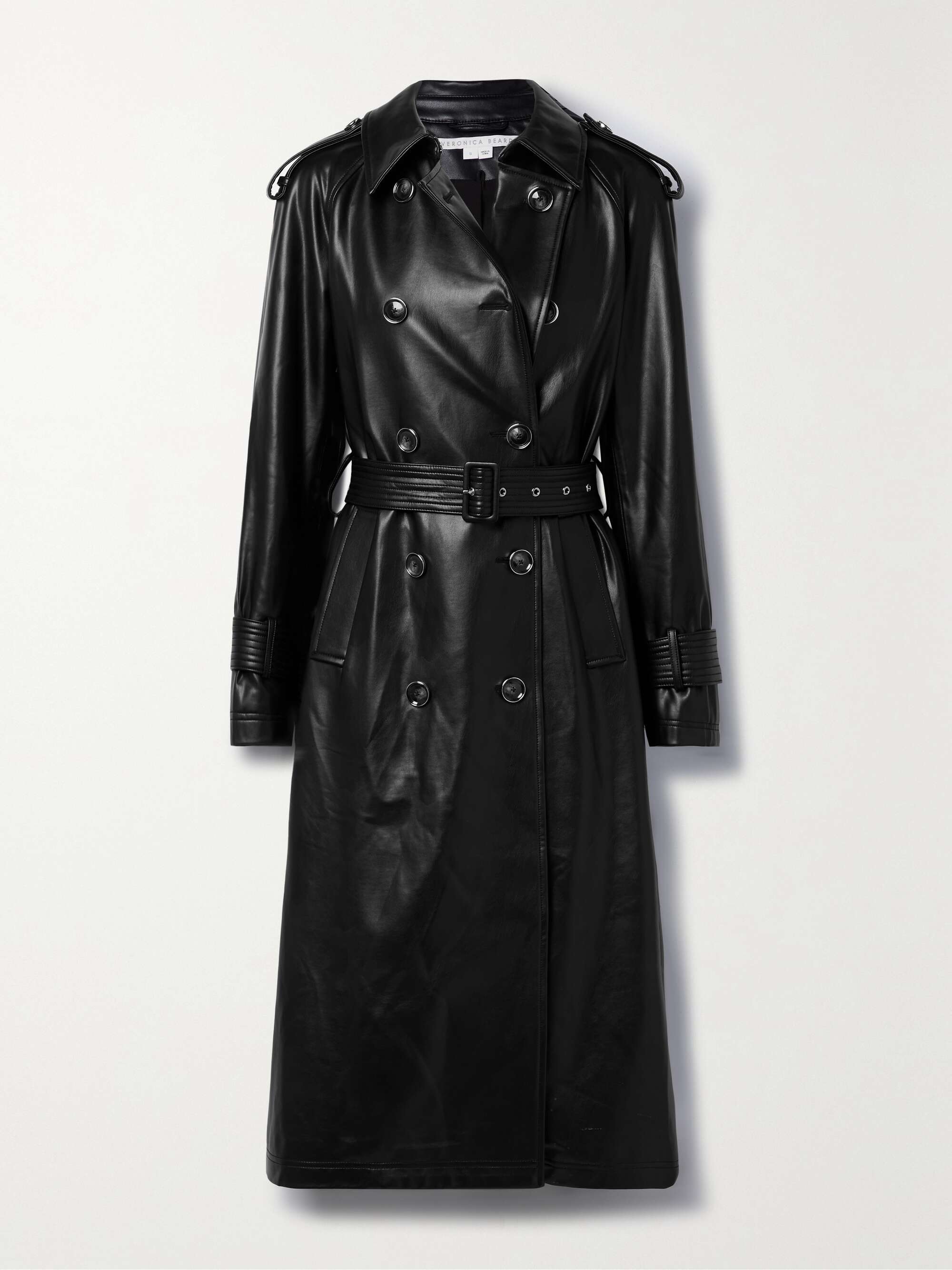 Black Leather Trench Coat Women