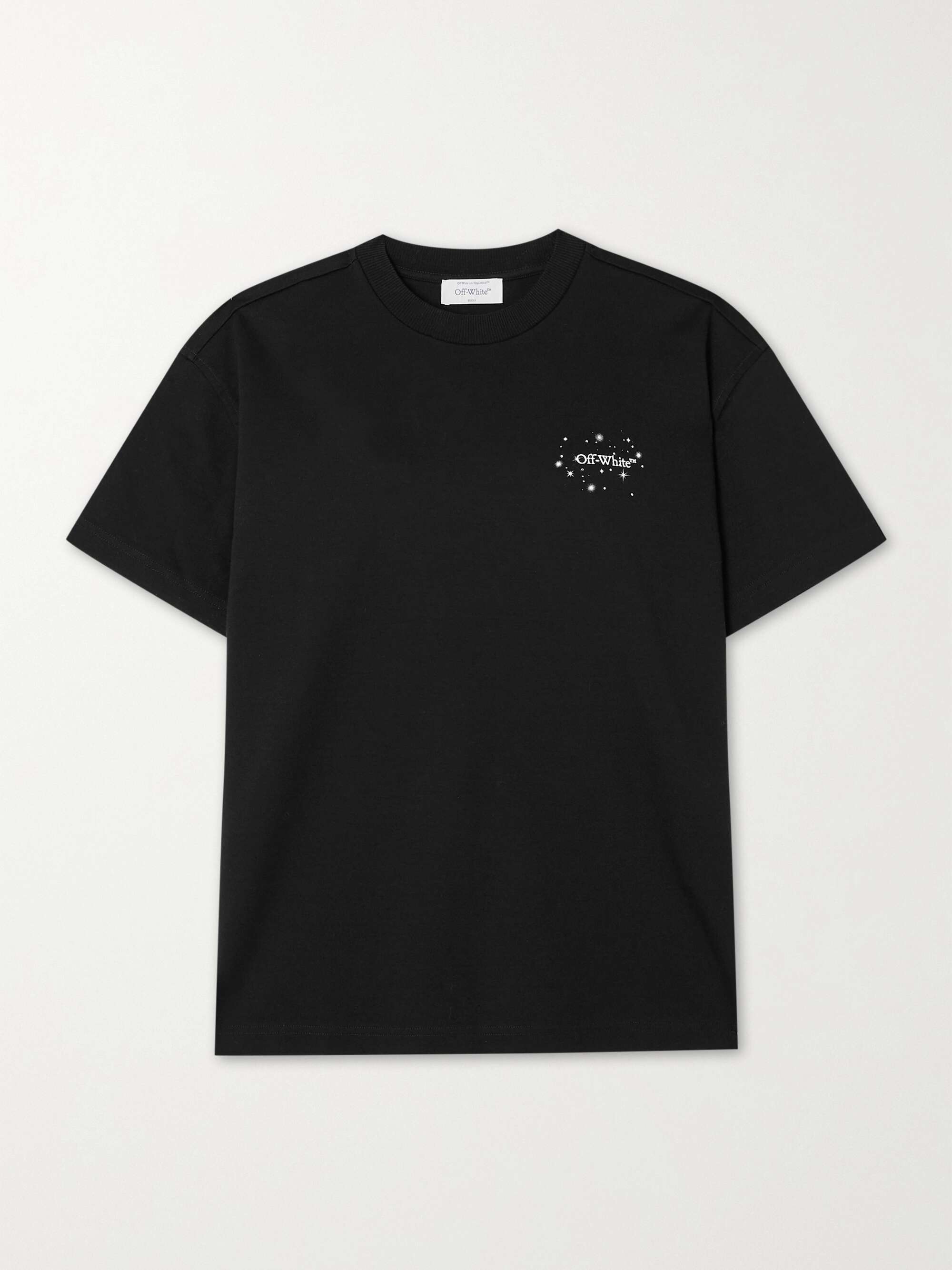 OFF-WHITE Crystal-embellished printed cotton-jersey T-shirt | NET-A-PORTER