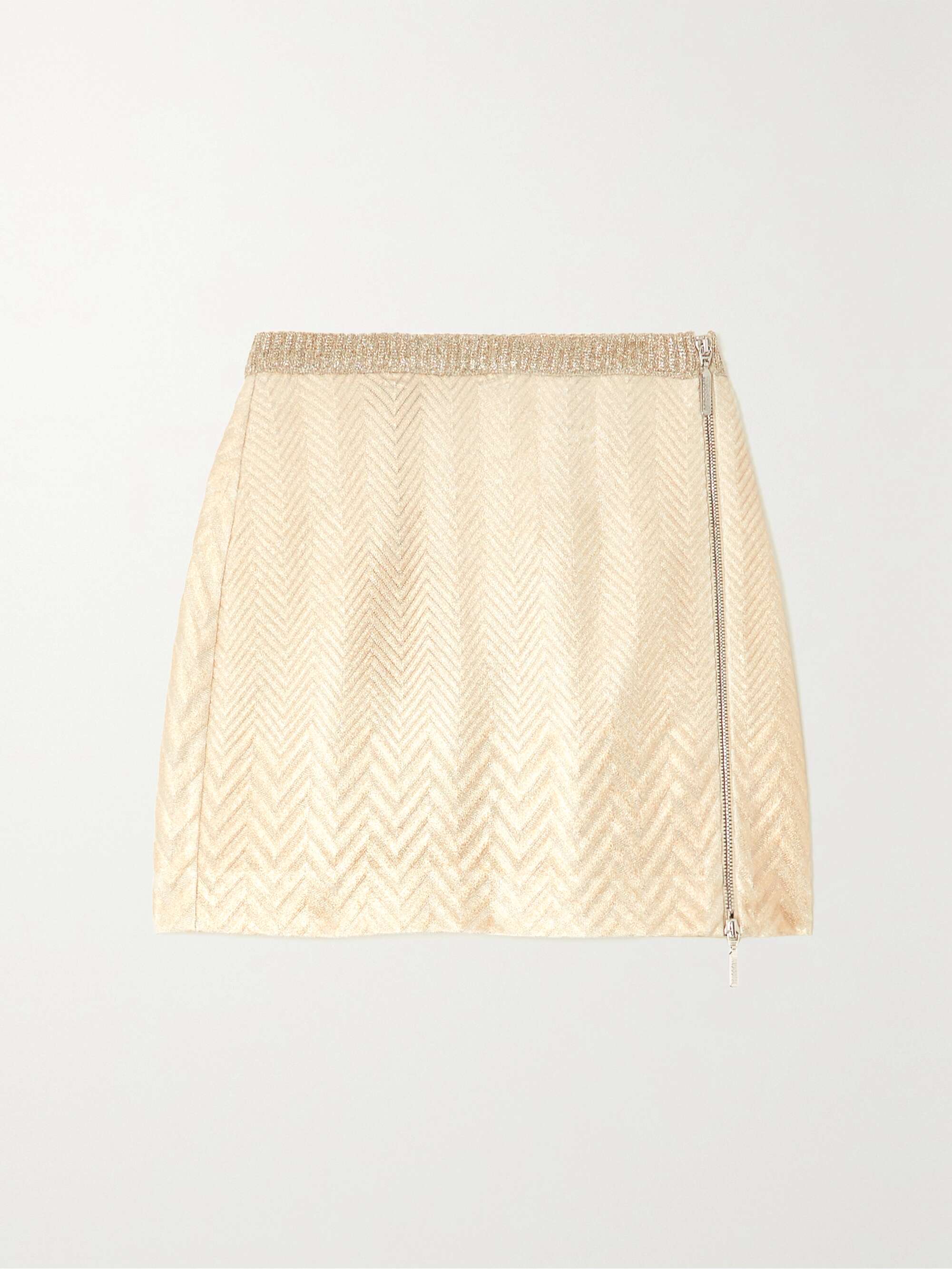 MISSONI メタリックコットン混クロシェニット ミニスカート ストライプ柄 NET-A-PORTER