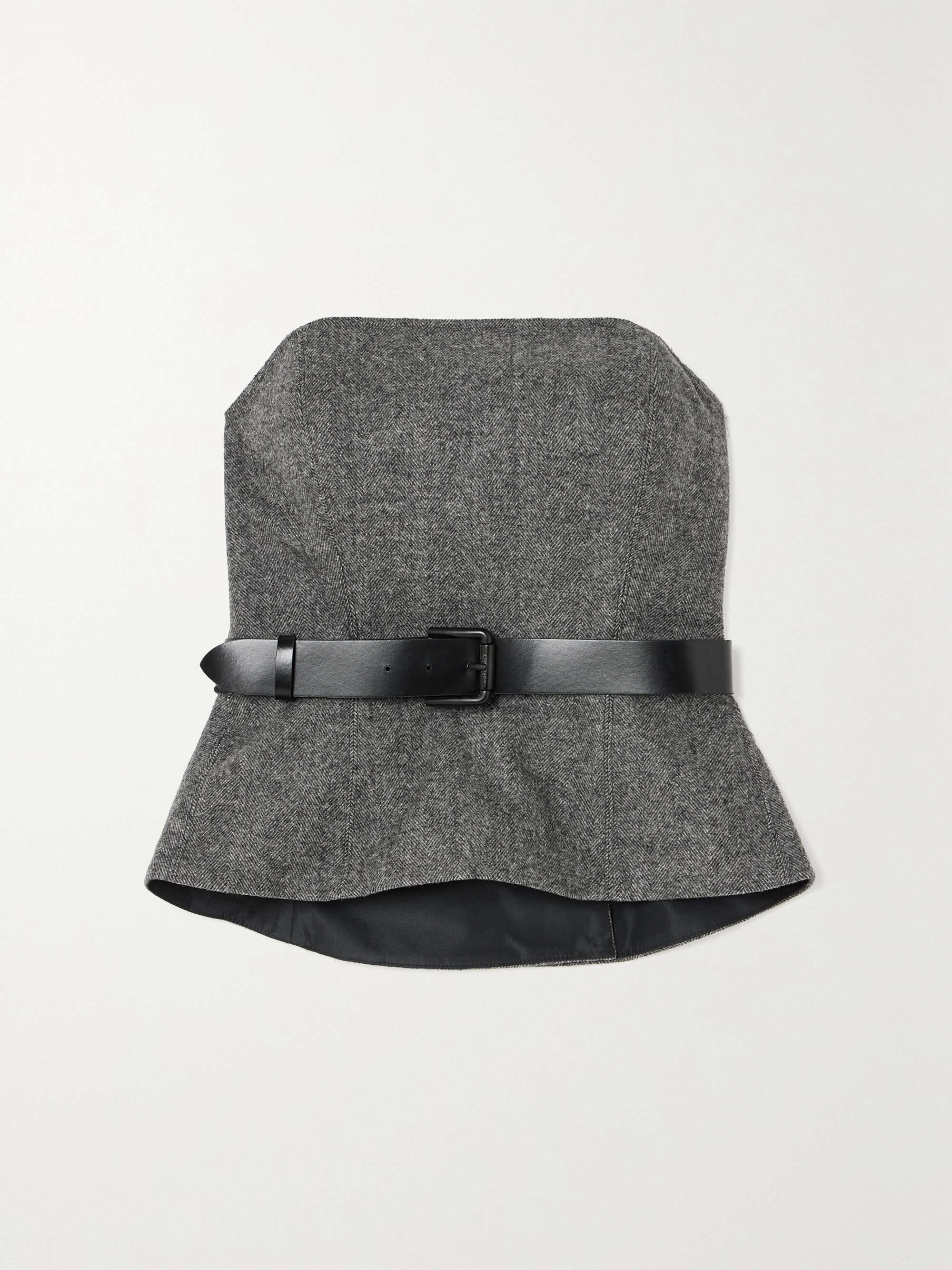 MAX MARA ヘリンボーン ウール ストラップレス ビスチェトップス ベルト付き NET-A-PORTER