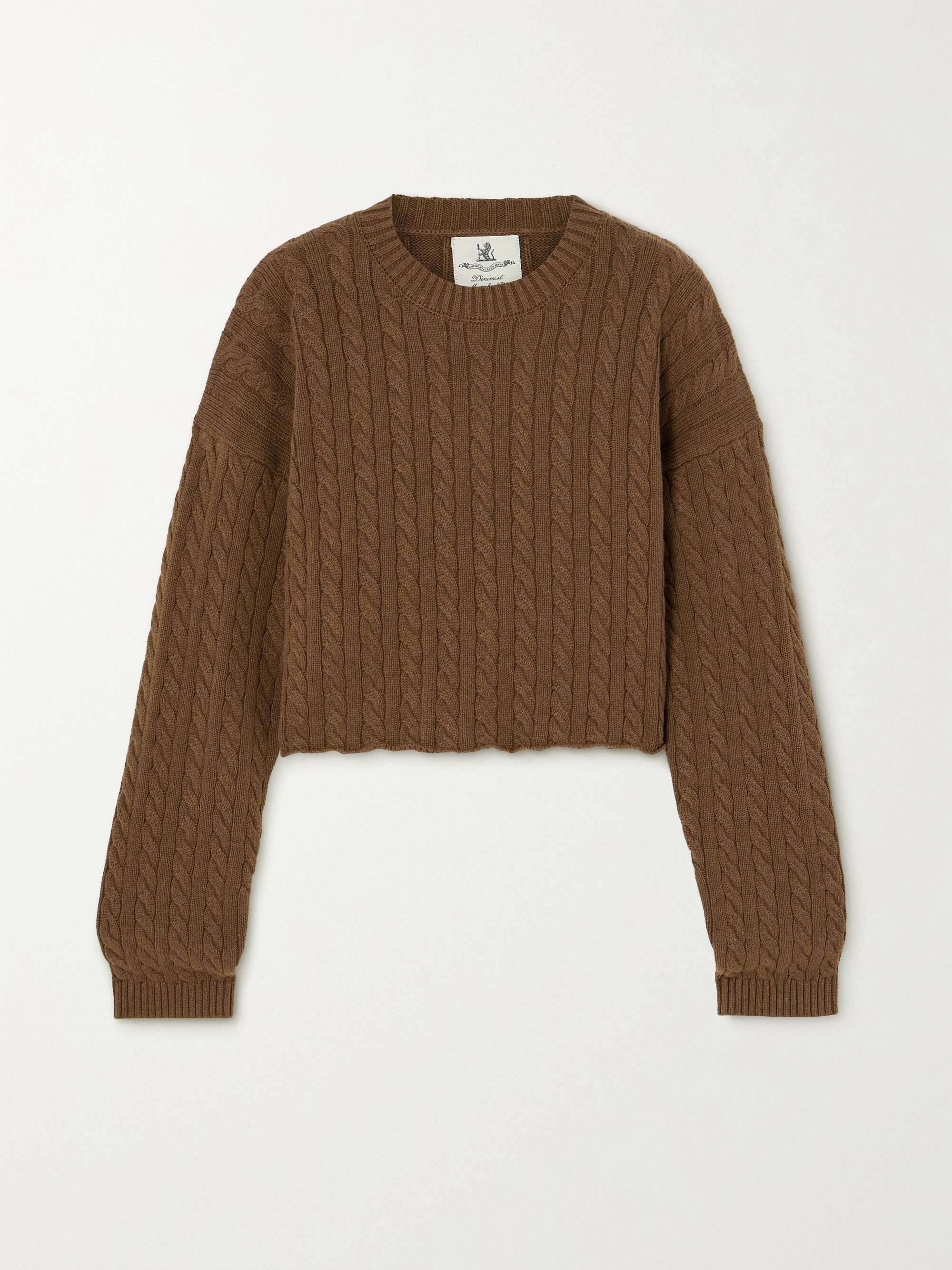 Oversized cropped cable-knit cotton NET-A-PORTER