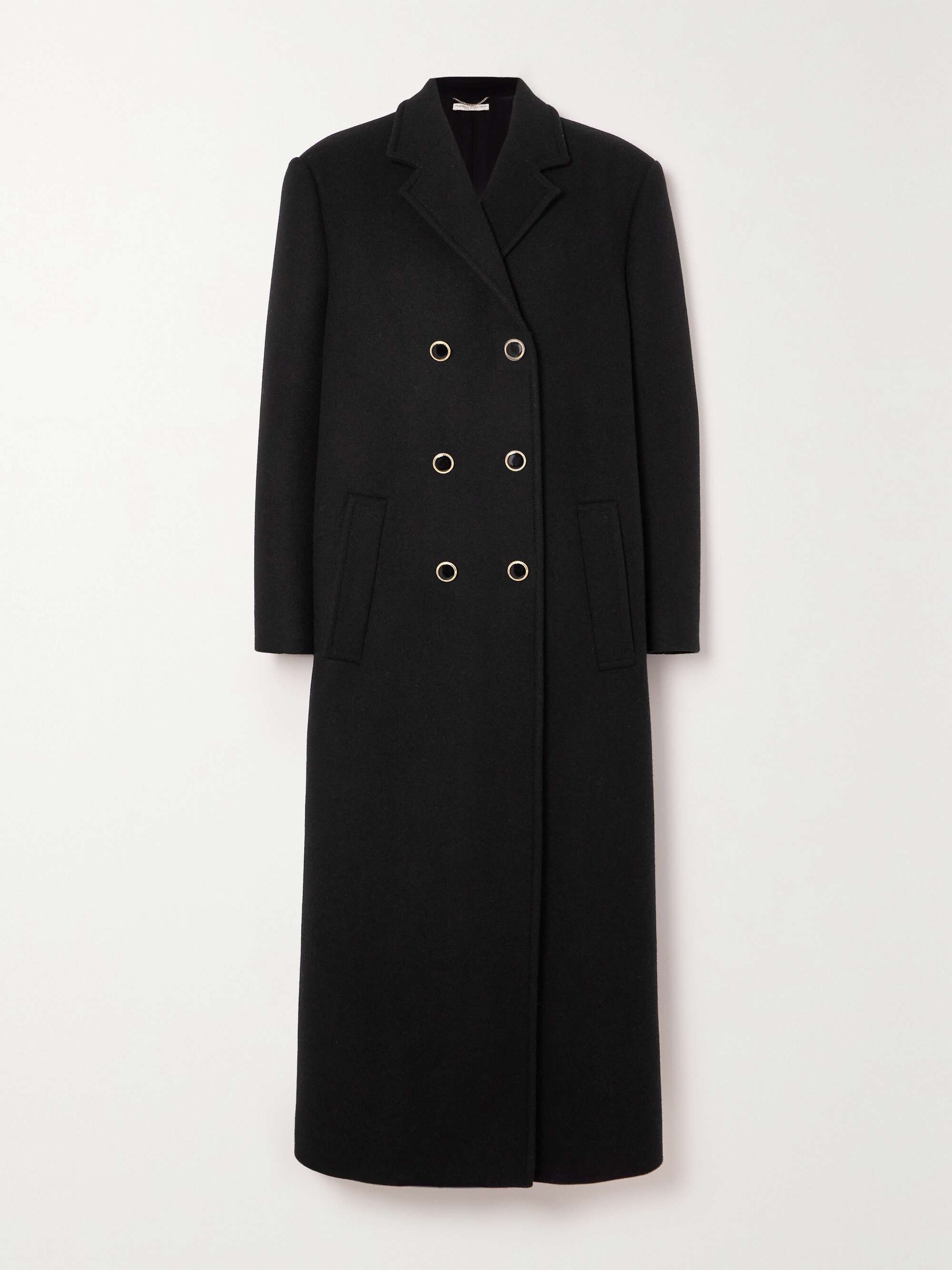 Double-breasted wool-felt coat